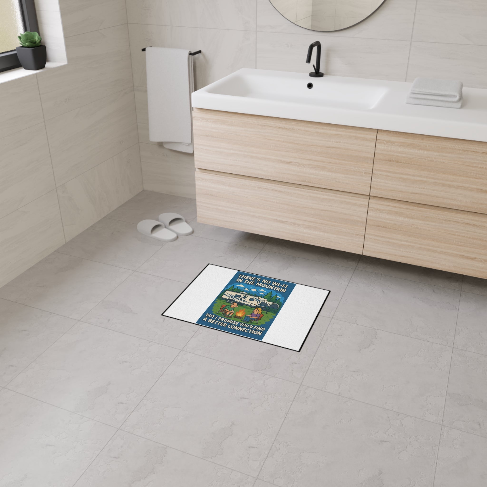 Camping Enthusiast Floor Mat, Retro Outdoor Rug, RV Decor, Campfire Mat, Gift for Nature Lovers, Cozy Cabin Accessory