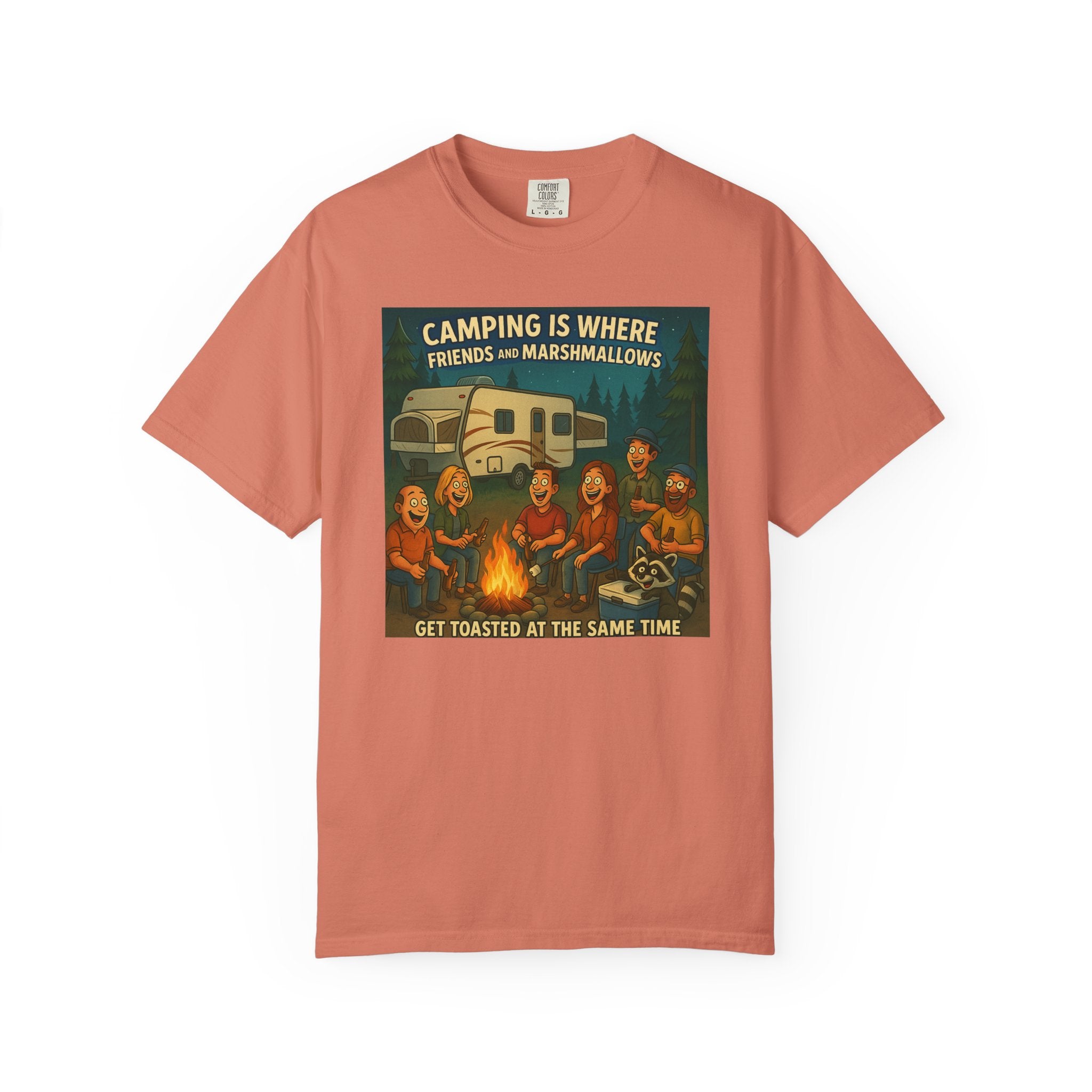 Camping Friends Unisex Heavy Cotton Tee - Get Toasted at the Same Time