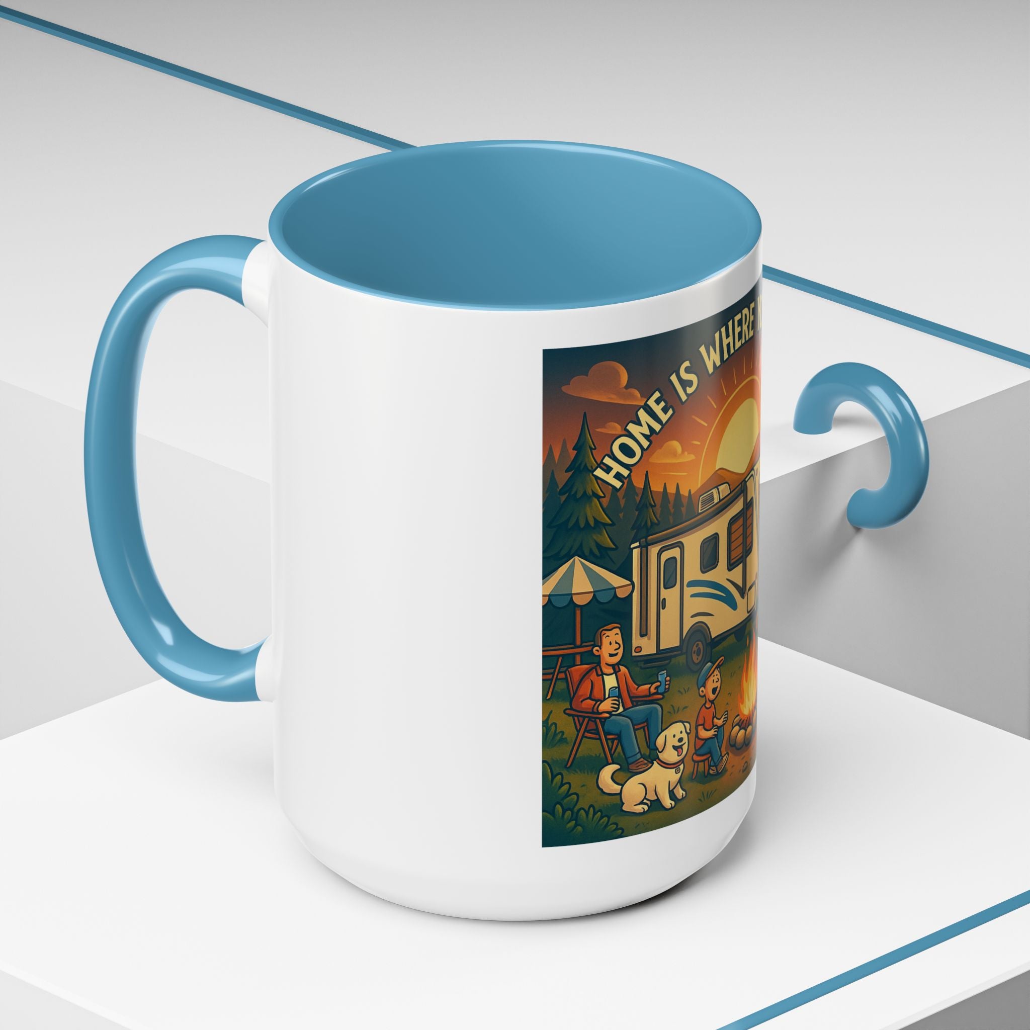 Camping Coffee Mug, Home is Where You Park It, RV Life Mug, Adventure Gift, Outdoor Enthusiast Drinkware