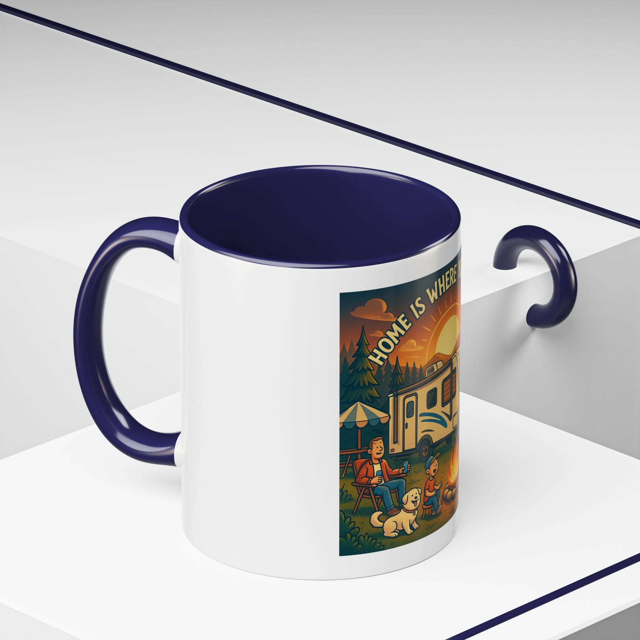 Camping Coffee Mug, Home is Where You Park It, RV Life Mug, Adventure Gift, Outdoor Enthusiast Drinkware