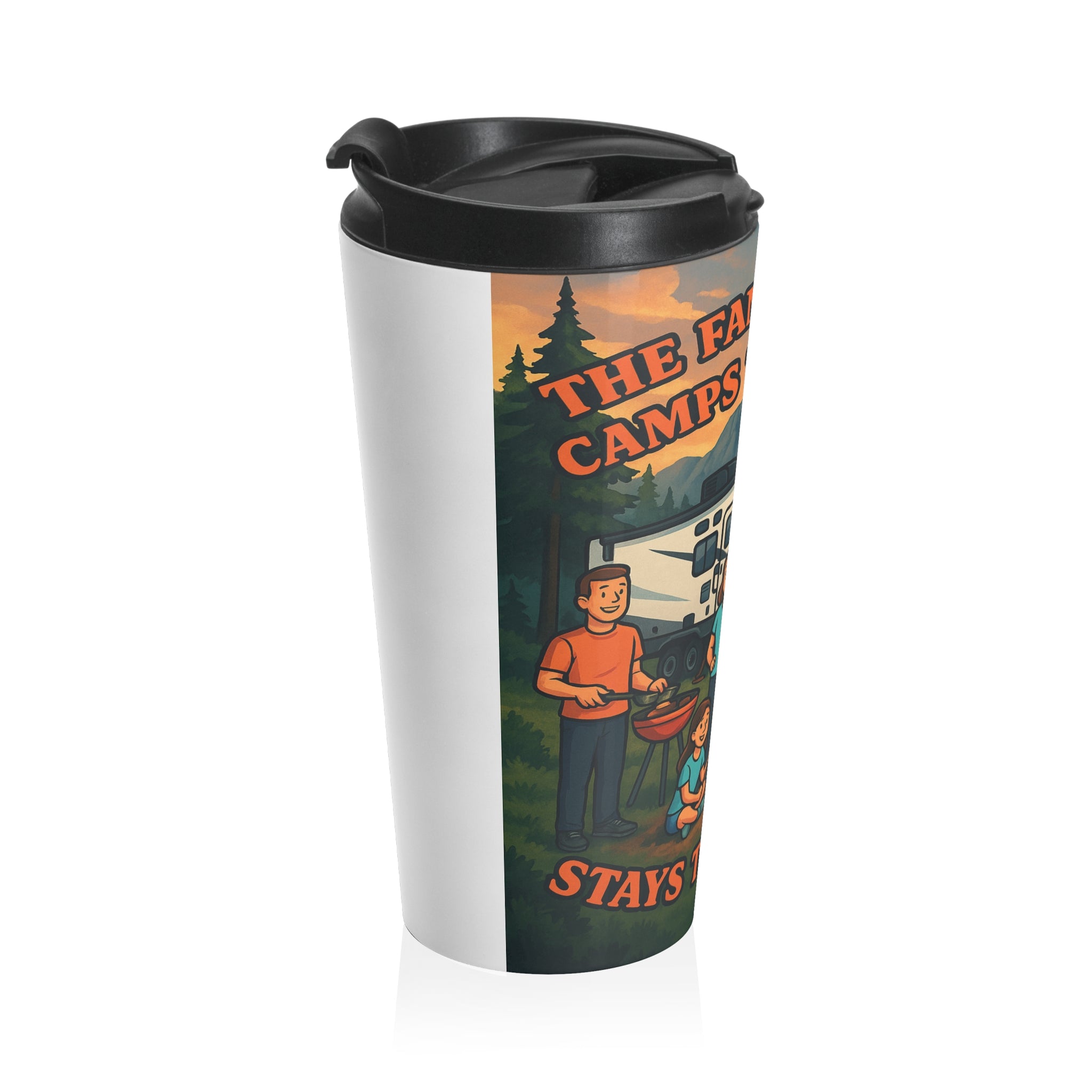 Family Camping Travel Mug - Stay Together, Adventure Awaits, Coffee Cup, Travel Tumbler, Outdoors Gifts