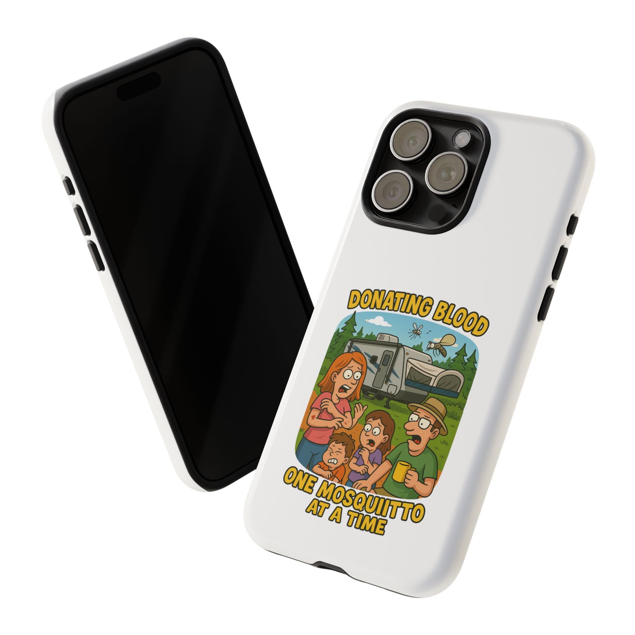 Humorous Phone Case - Donating Blood Mosquito Design, Funny Gift for Nurses, Outdoor Lovers, Eco-Friendly Gift, Summer Fun