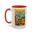 Life is fine with camping and wine Hybrid Camper Coffee Mug (11, 15oz)