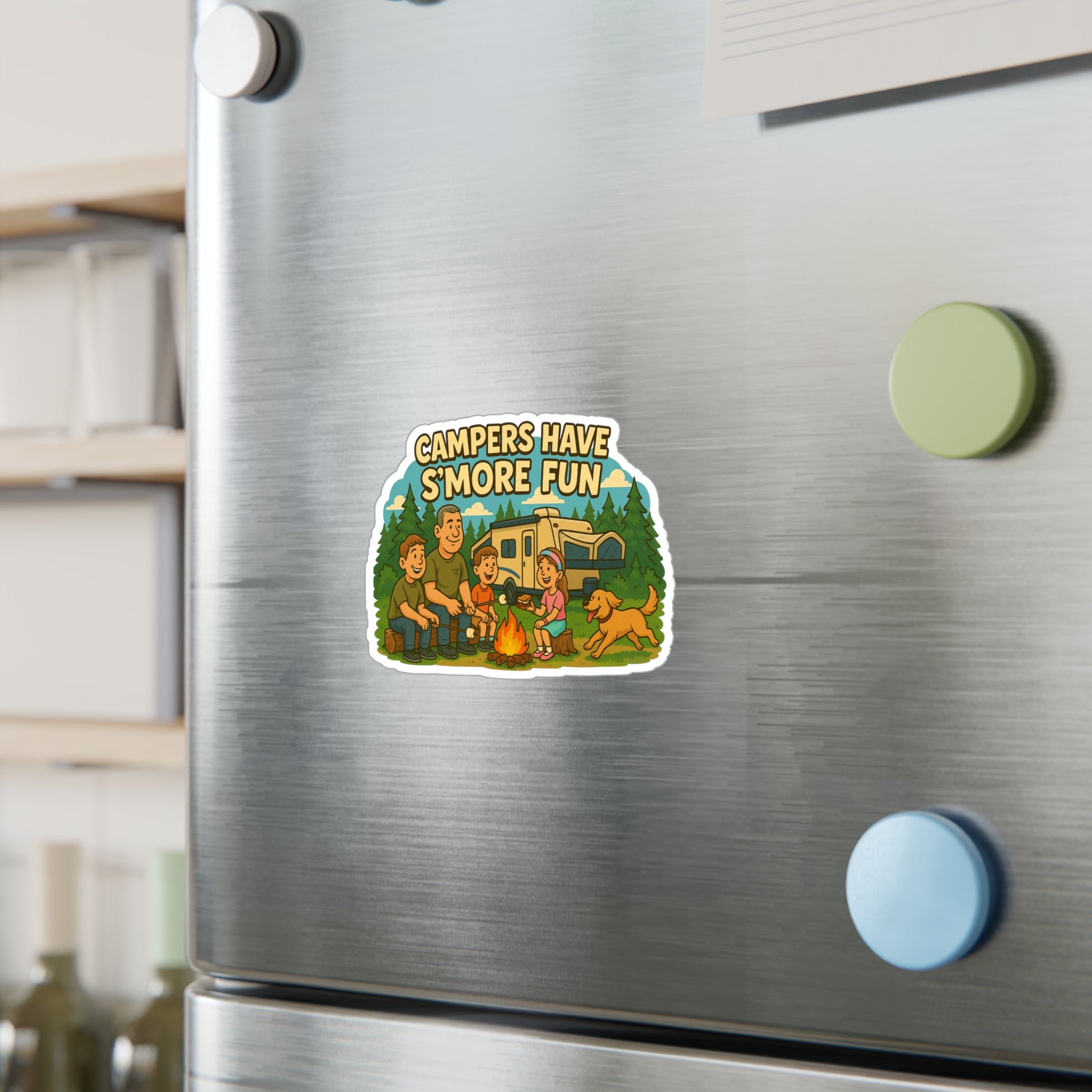 Campfire Family Fun Vinyl Decals | Camping Decor for Adventurers, Stickers for Water Bottles, Laptops, RVs and More