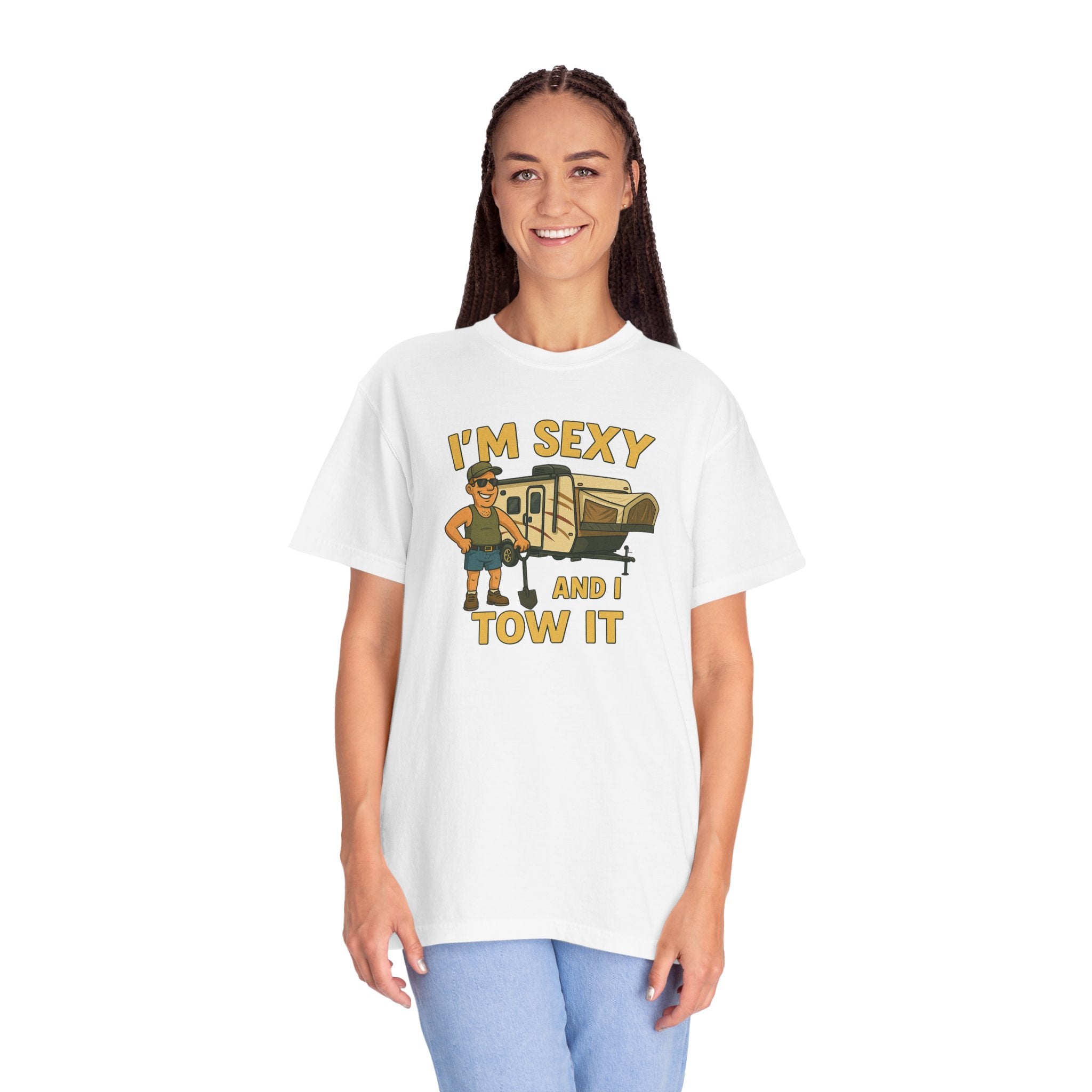 Playful Camping T-Shirt, I'm Sexy and I Tow It Tee, Unisex Outdoor Shirt, Funny Gift for RV Lovers, Travel T-Shirt, Casual Summer Wear