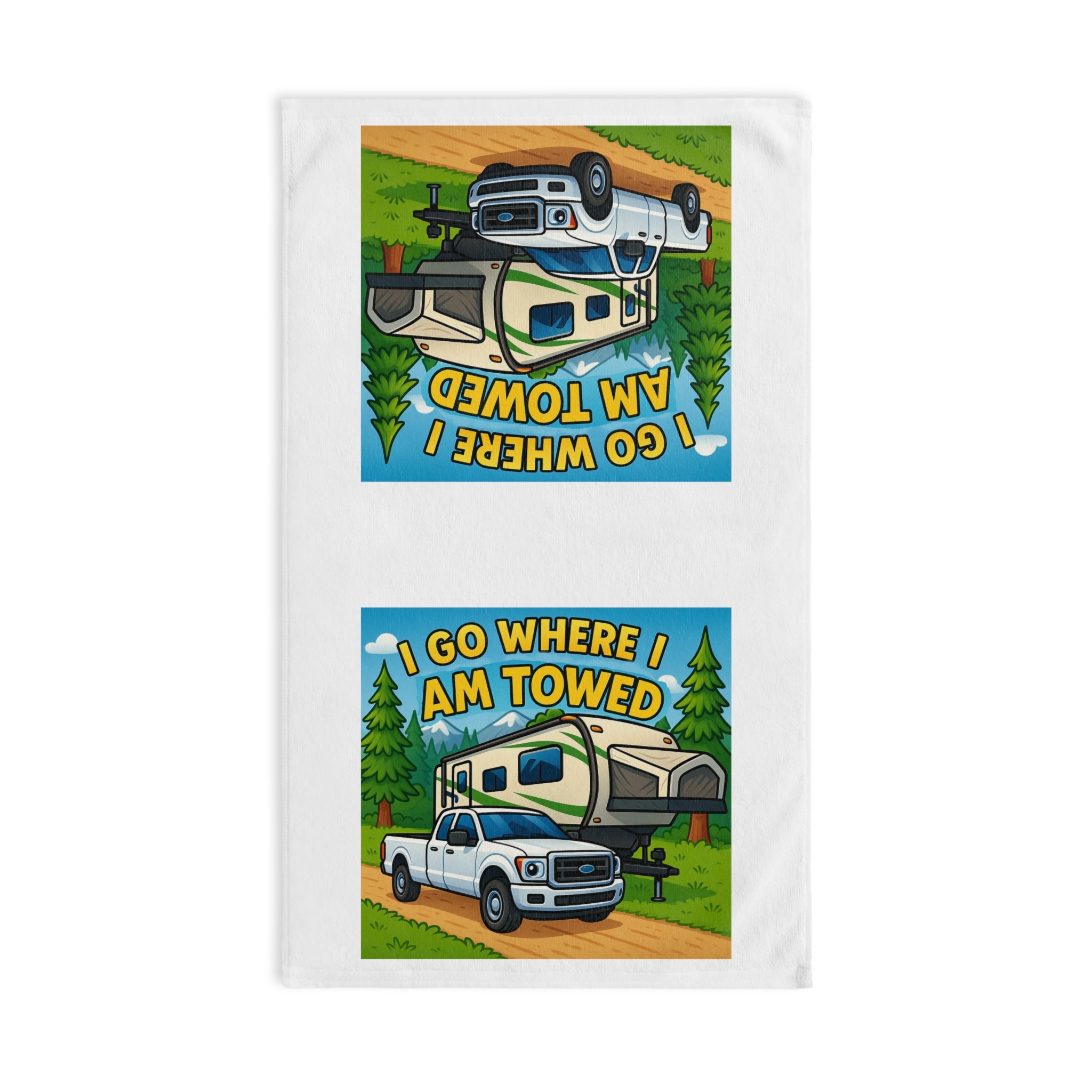 Camping Adventure Hand Towel, RV Life Decor, Travel Gift for Campers, Funny Camping Towel, Outdoor Enthusiast Accessory