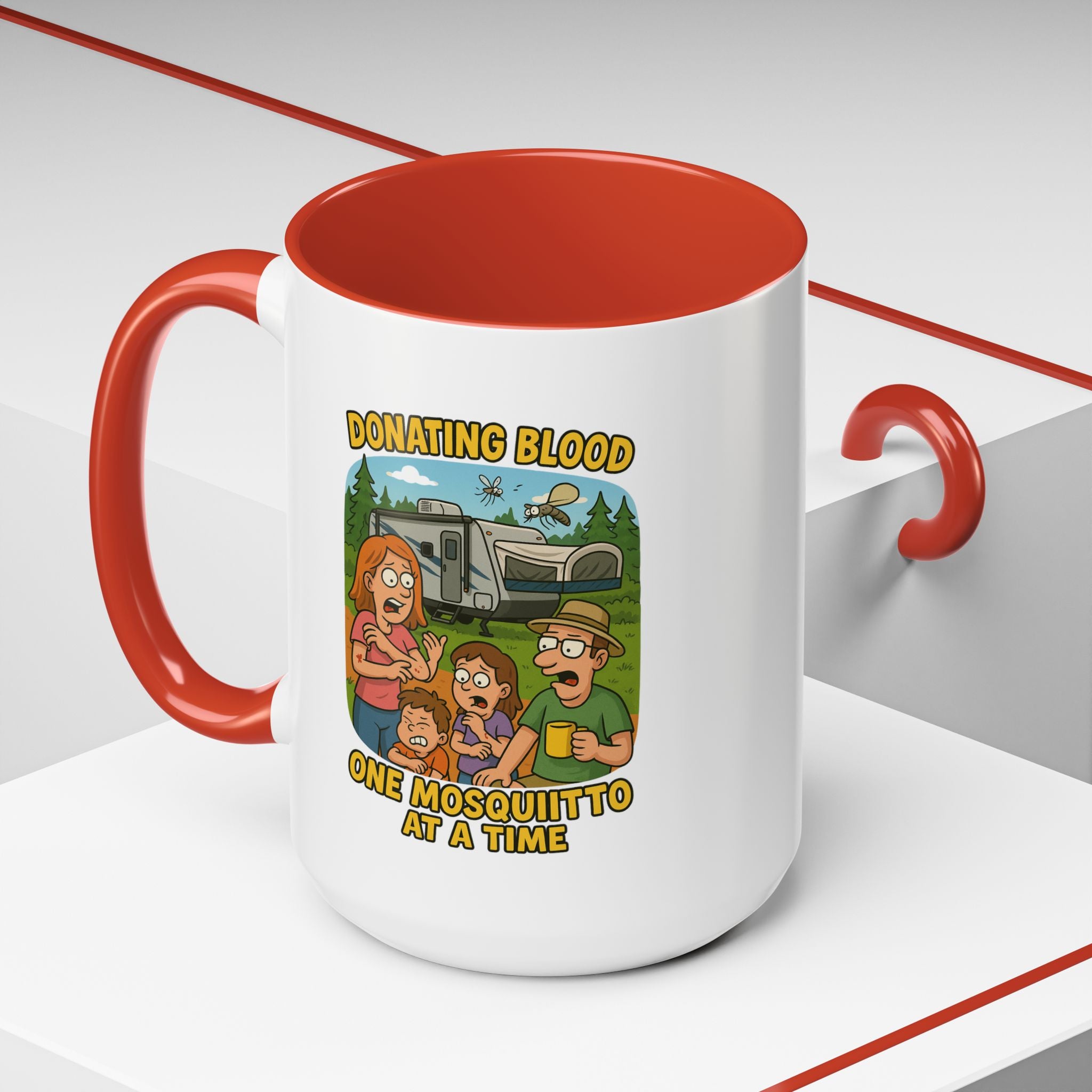 Donating Blood Coffee Mug with Fun Cartoon Design, Unique Gift for Nurses, Healthcare Workers, Humorous Office Mug, Blood Donation Awareness