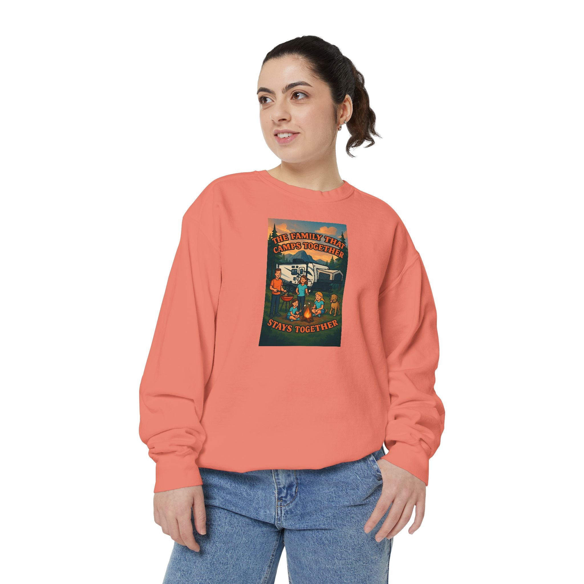 Cozy Unisex Garment-Dyed Sweatshirt with Retro Design, Perfect for Relaxing, Gift for Friends, Casual Wear, Fall Fashion, Warm Layer