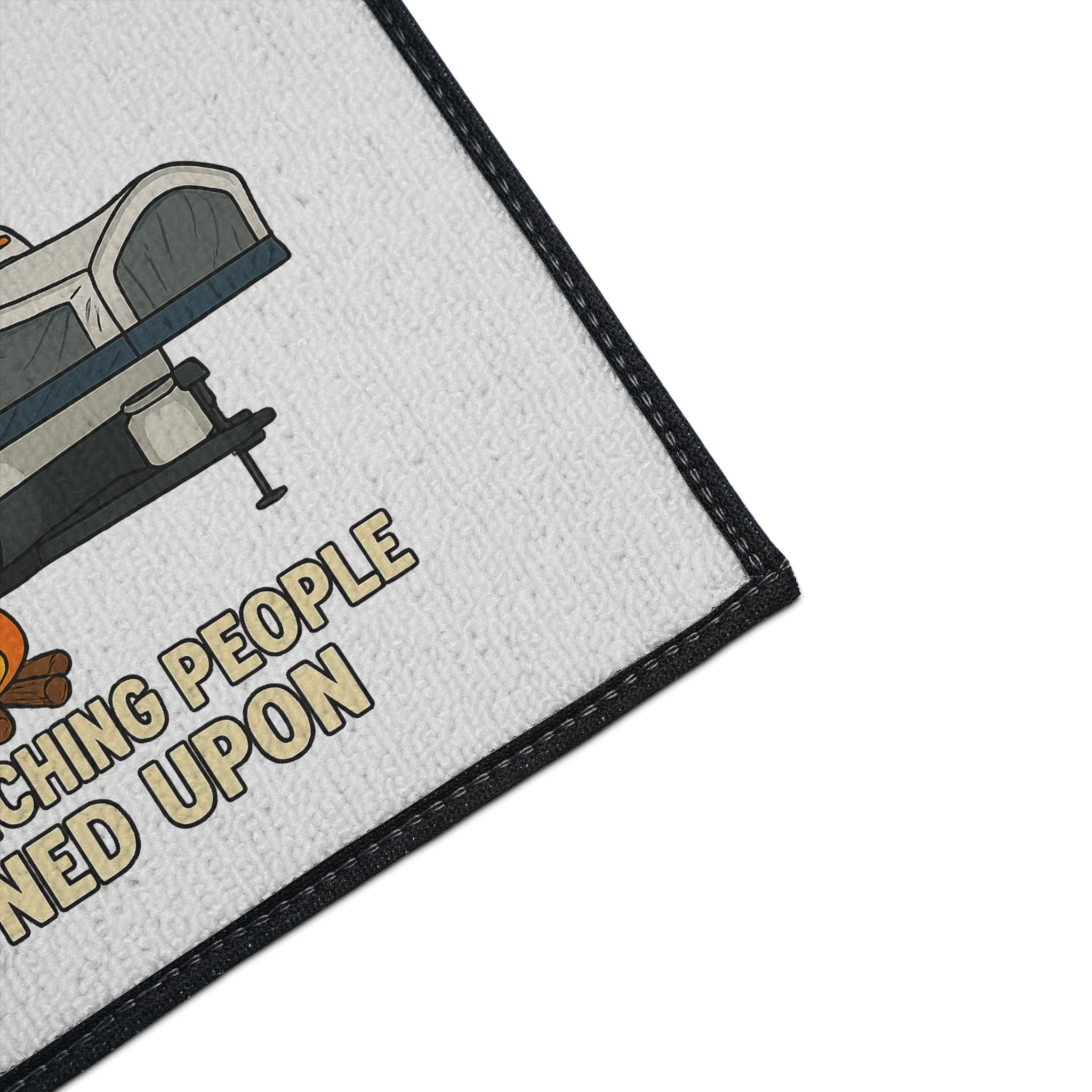 Funny Camping Floor Mat - "I Camp Because Punching People Is Frowned Upon"