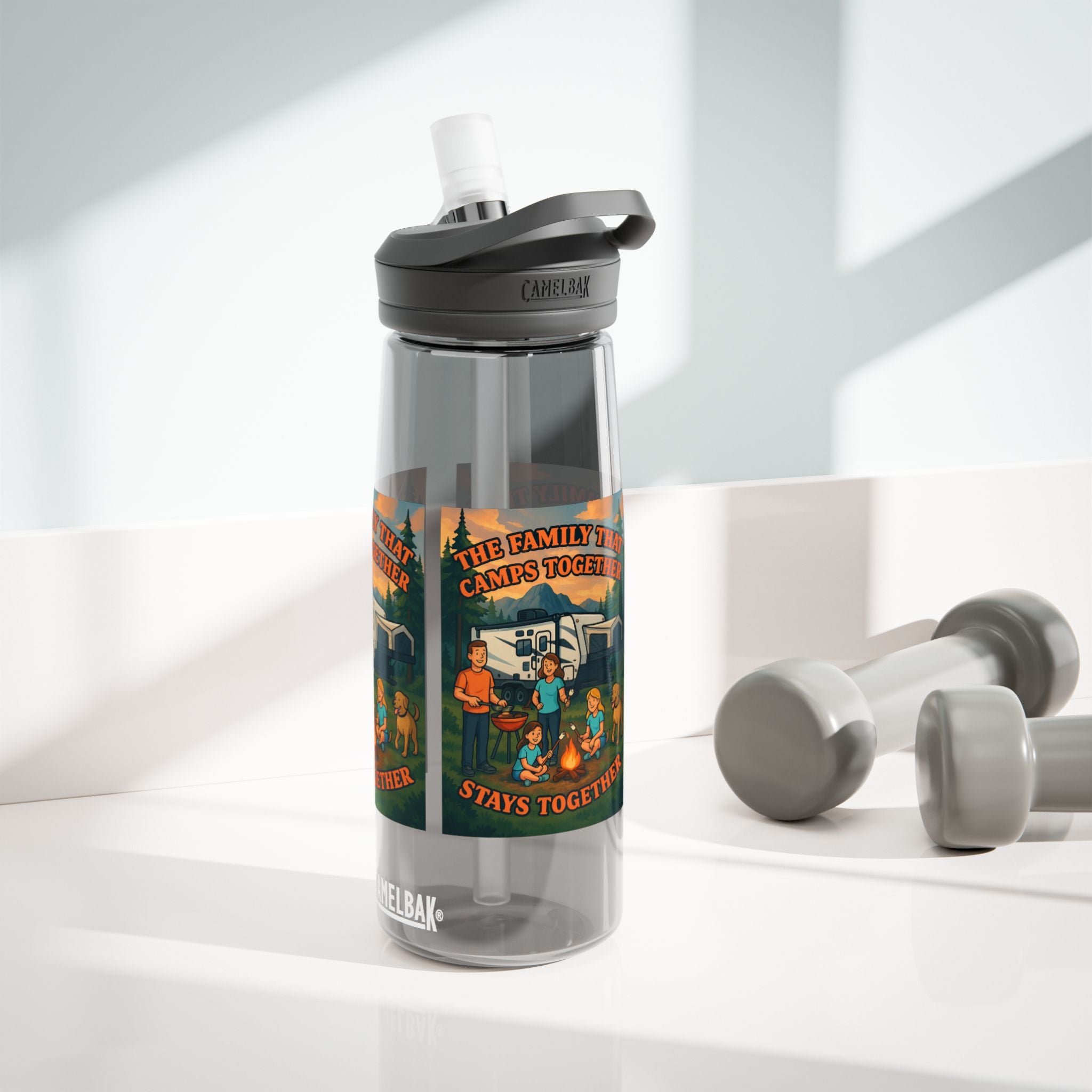 Family Camping Water Bottle, Outdoor Hydration Bottle, Eco-Friendly Gift, Adventure Accessory, Summer Camp Essential, Picnic Gear