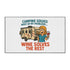 Camping Themed Floor Mat - 'Camping Solves... Wine Solves the Rest', Outdoor Decor, RV Accessories, Gift for Campers, Wine Lovers
