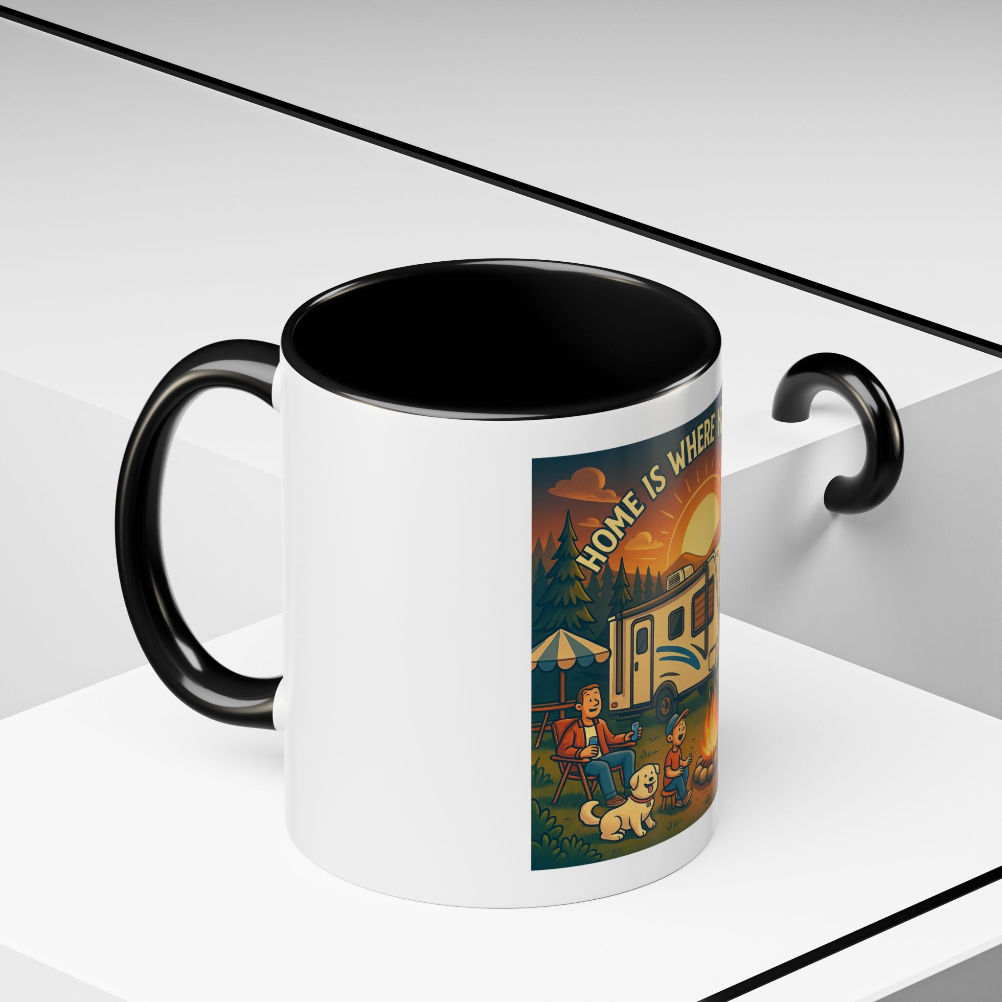 Camping Coffee Mug, Home is Where You Park It, RV Life Mug, Adventure Gift, Outdoor Enthusiast Drinkware