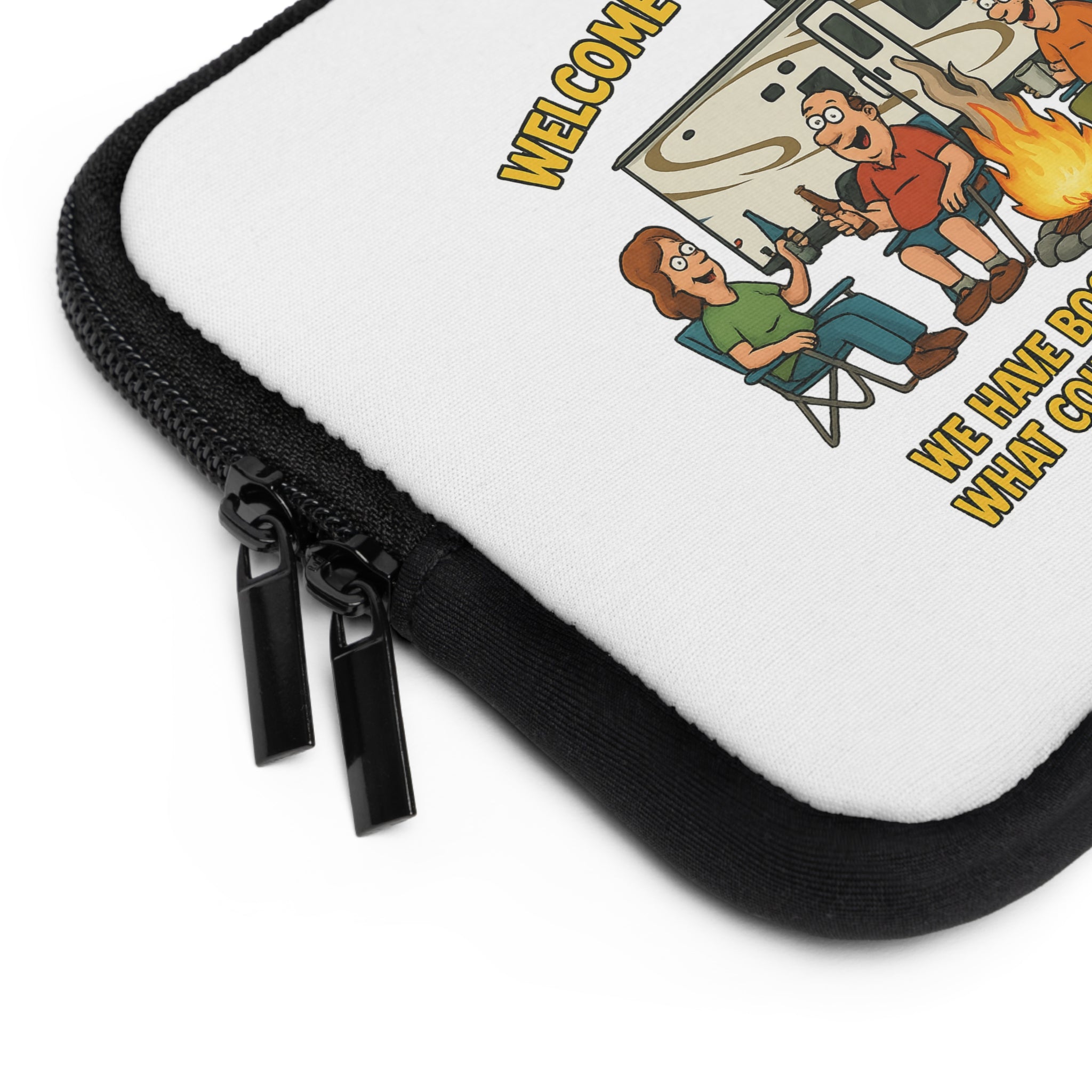 Funny Camping Laptop Sleeve - Welcome to Our Firepit, Outdoors Gift, Camping Accessories, Laptop Case, Personalized Tech Sleeve