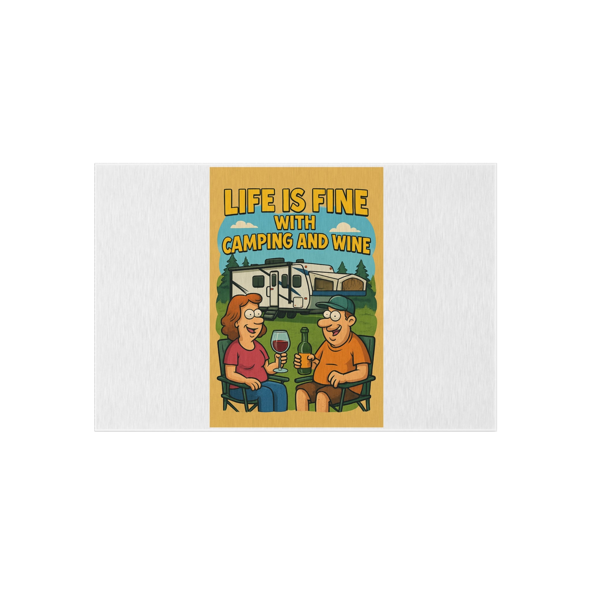 Camping and Wine Outdoor Rug | Perfect for Picnics, Backyard Gatherings, RV Adventures, Outdoor Dining, and Home Decor