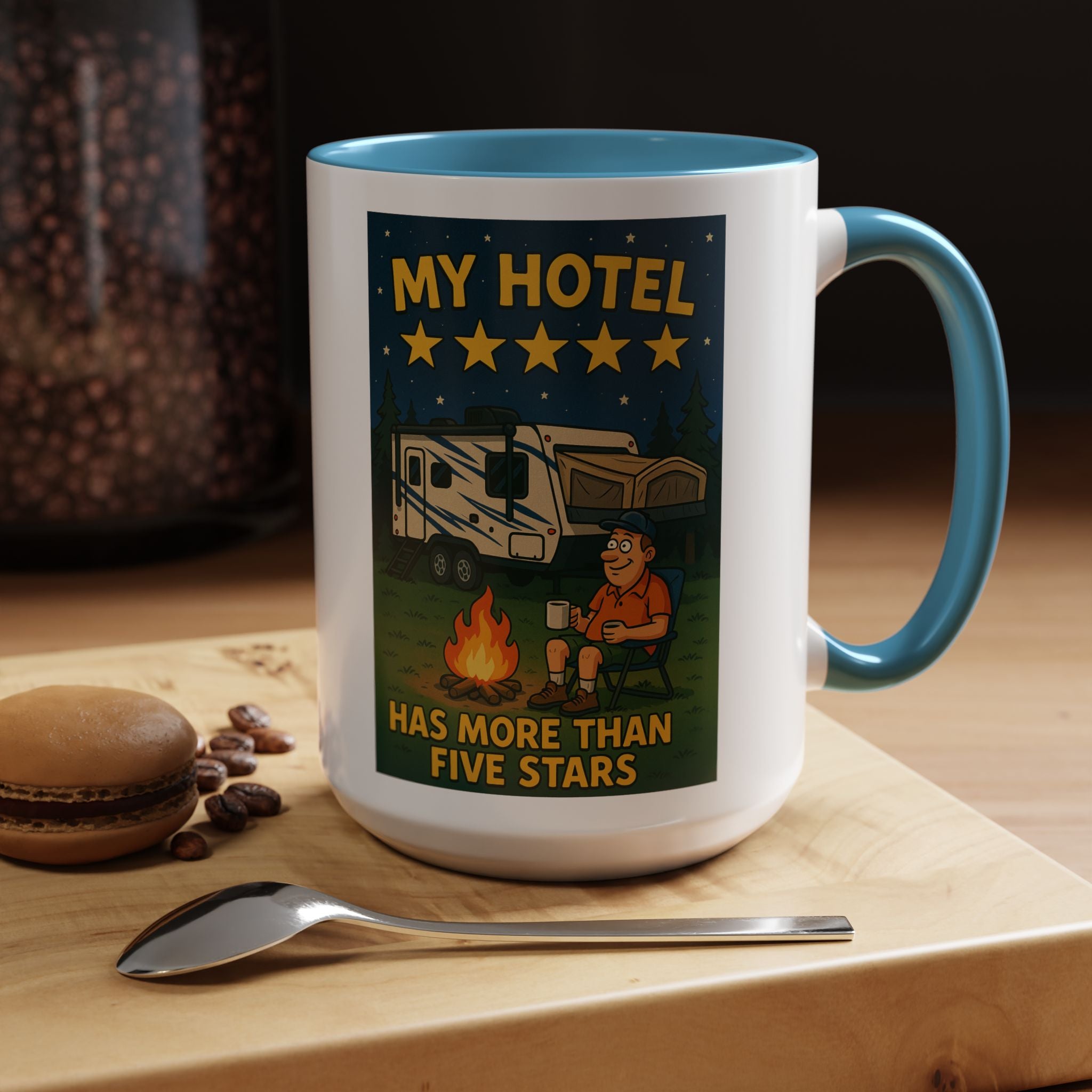 Camping-Themed Accent Coffee Mug | Perfect for RV Lovers, Campers, Travelers, Cozy Nights, Outdoor Adventures, Unique Gift Ideas