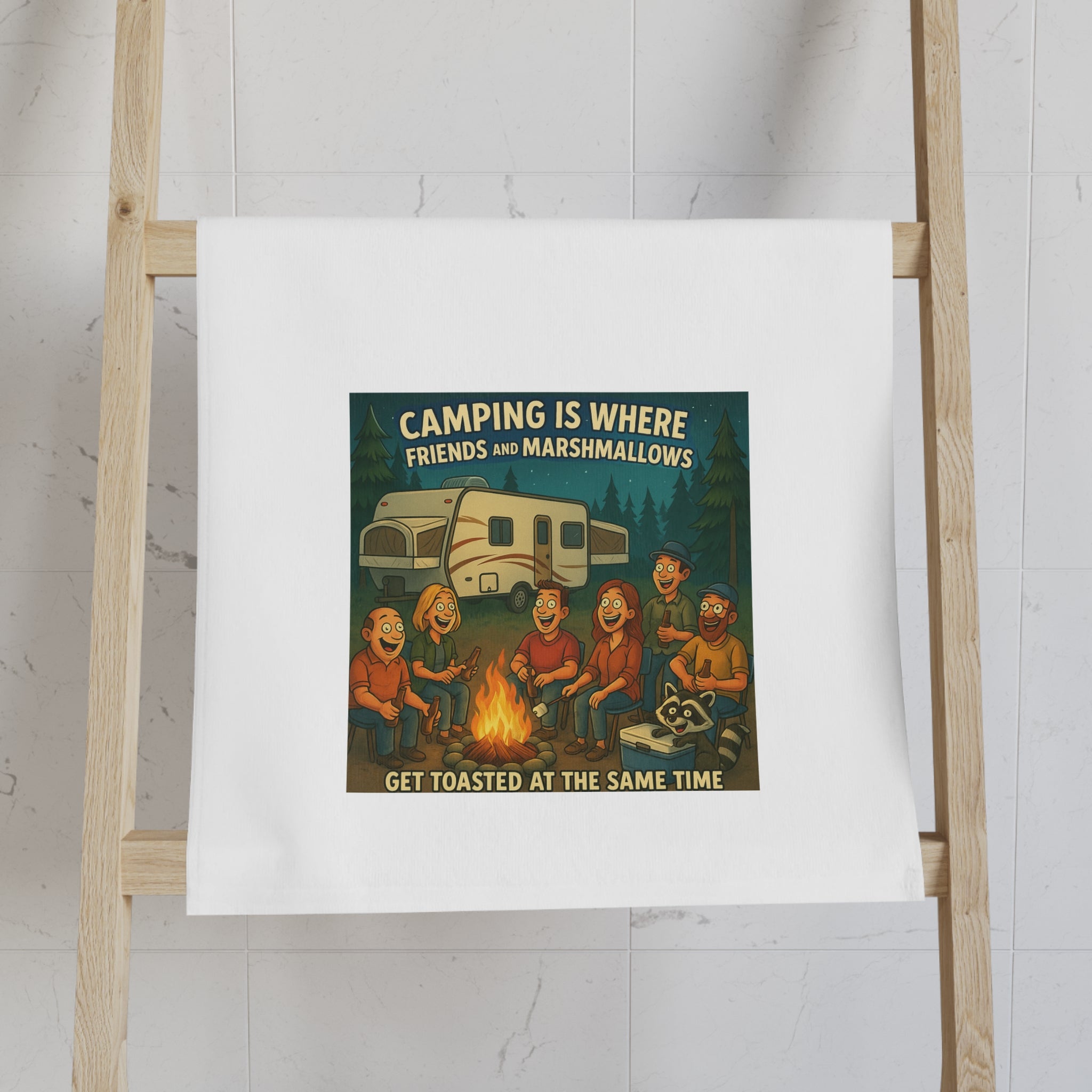 Camping Themed Hand Towel - Perfect for Campers, Outdoor Enthusiasts, & Gifts for Adventurers | Cute Kitchen Towel, Fun Camping Decor, [...]