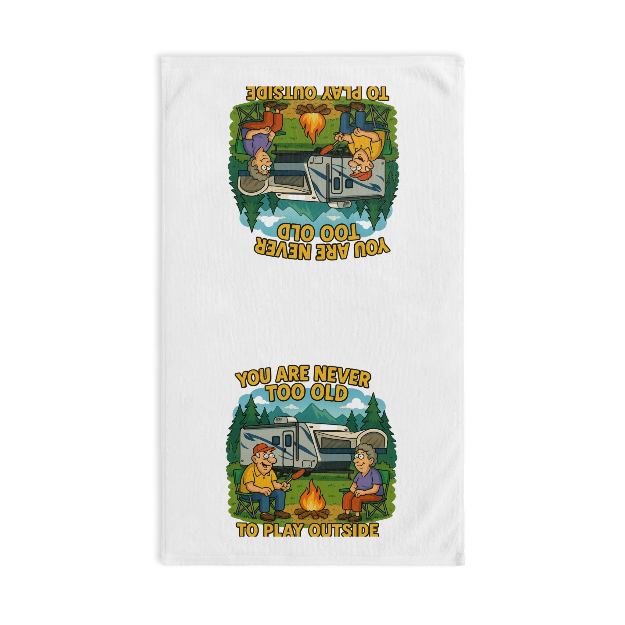 Outdoor Adventure Hand Towel - "You Are Never Too Old To Play Outside"
