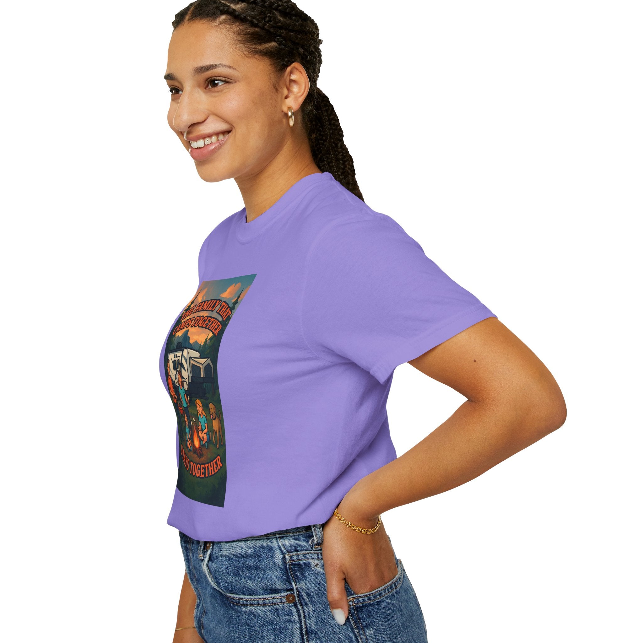 Family Camping T-shirt, Casual Outdoor Tee, Perfect for Family Gatherings, Summer Camp, Gift for Outdoor Lovers, Relaxed Fit Tee