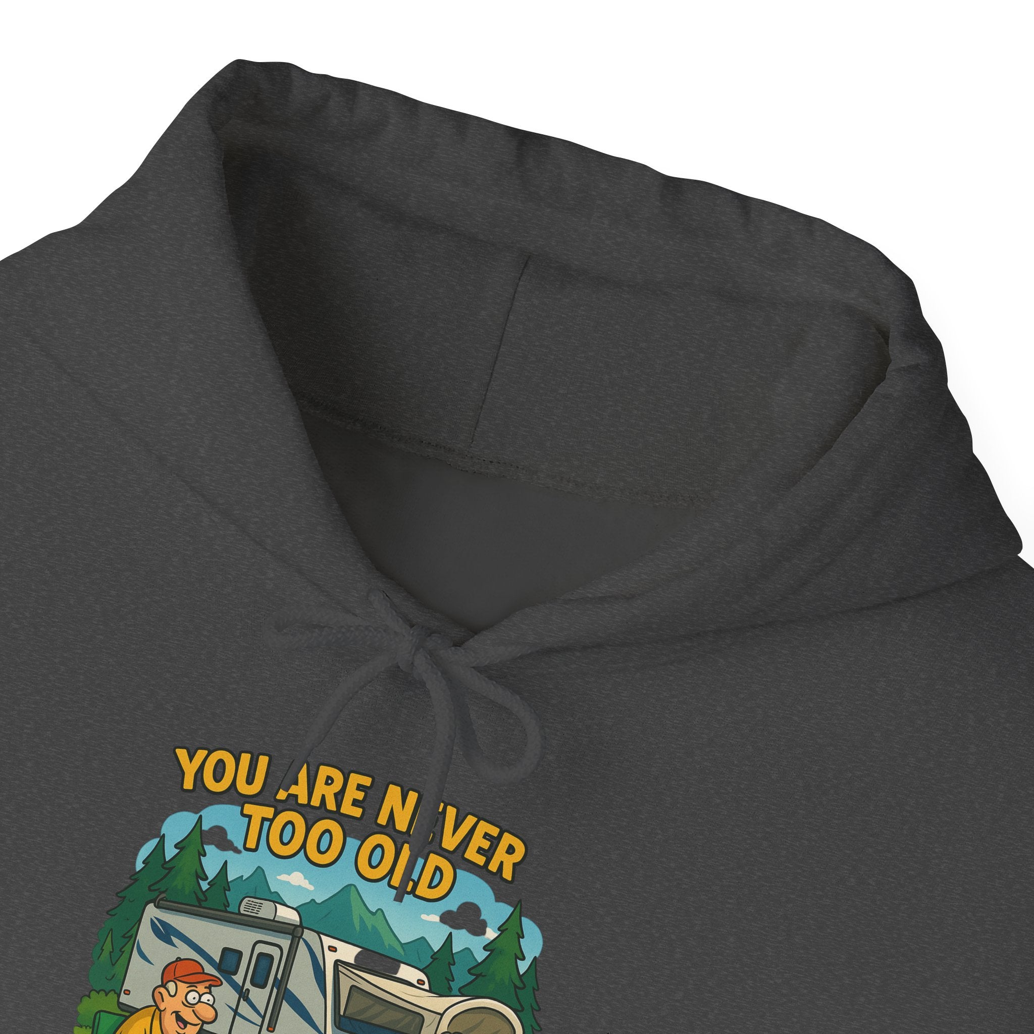 Campfire Adventure Hoodie - 'You Are Never Too Old to Play' Sweatshirt
