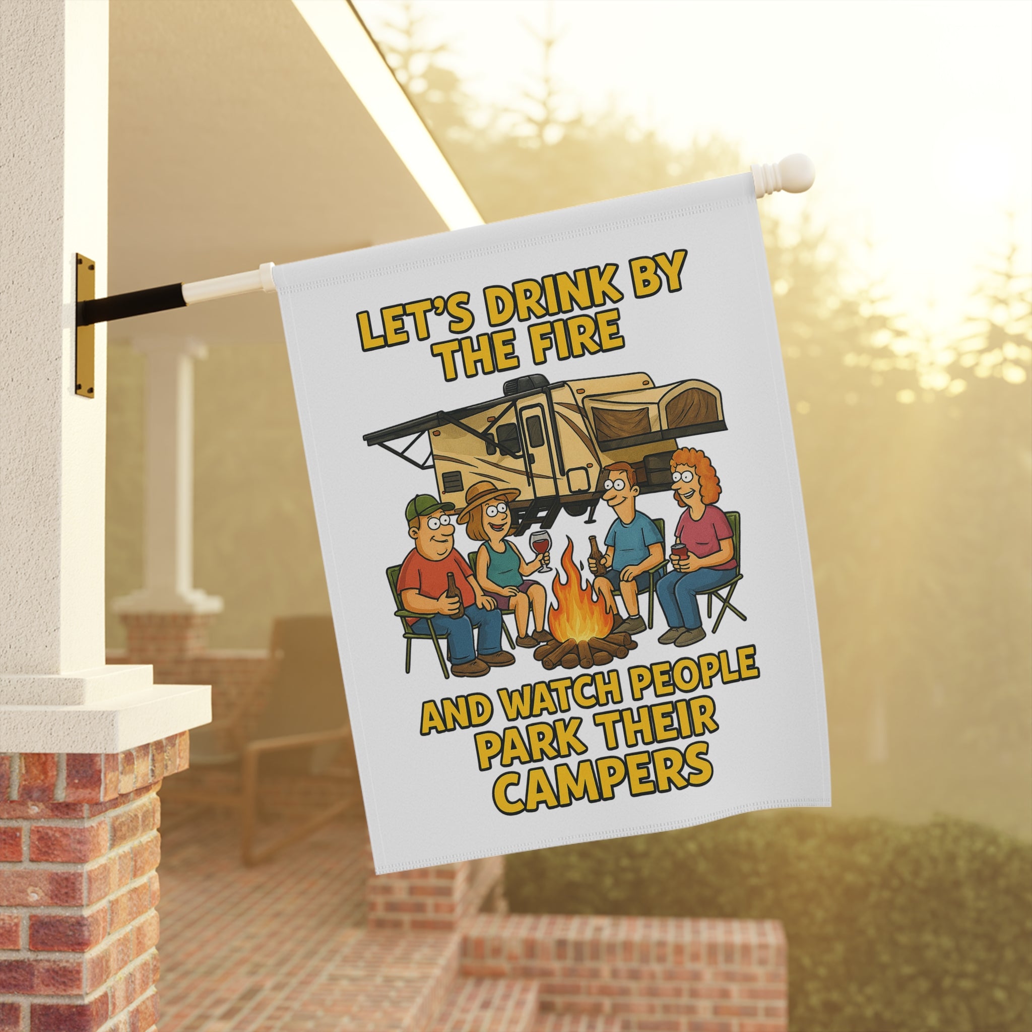 Camping Vibes Banner: Fun Outdoor Decor, RV Enthusiasts, Fire Pit Gatherings, Garden Flag, Patio Decoration