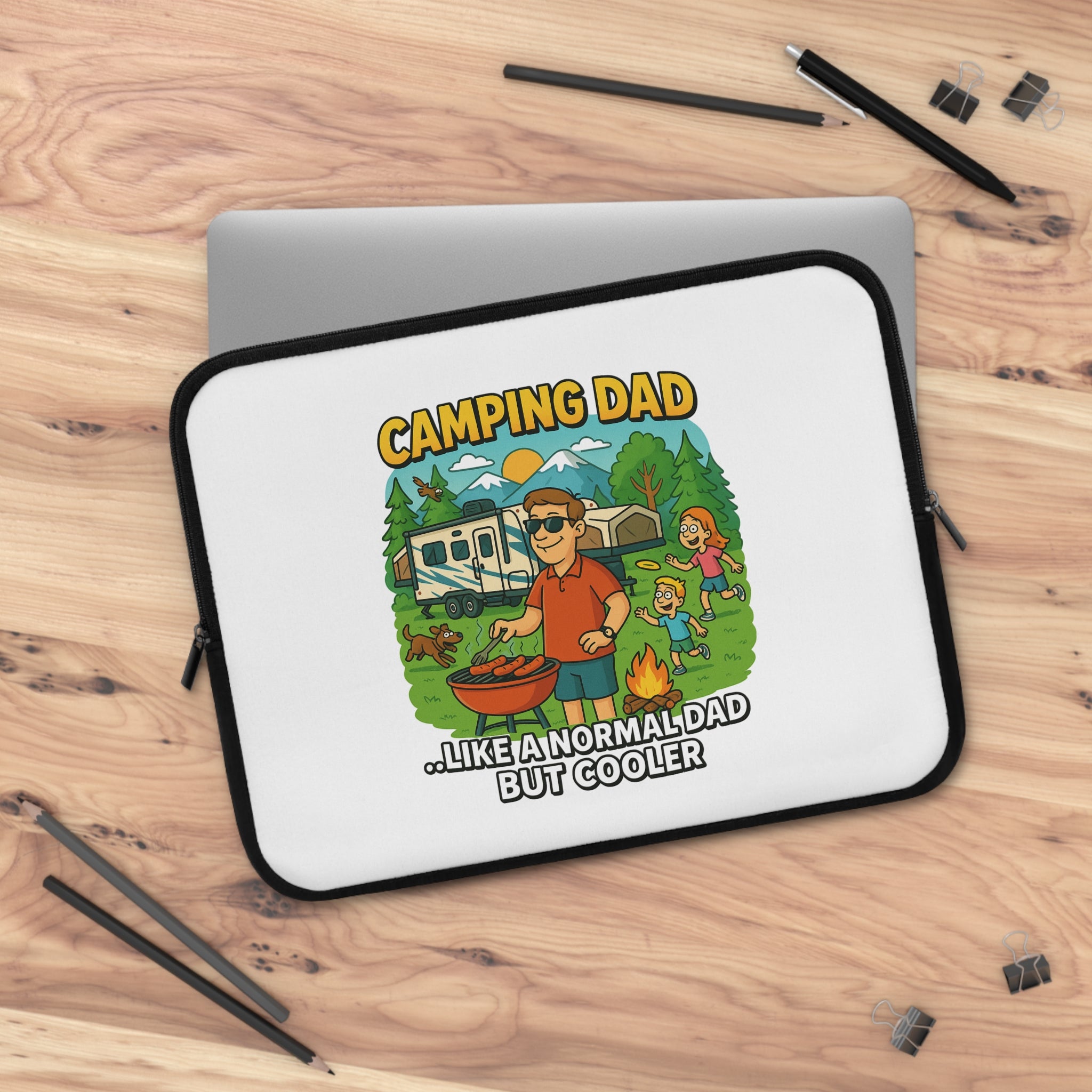 Camping Dad Laptop Sleeve - Fun Gift for Outdoor Enthusiasts