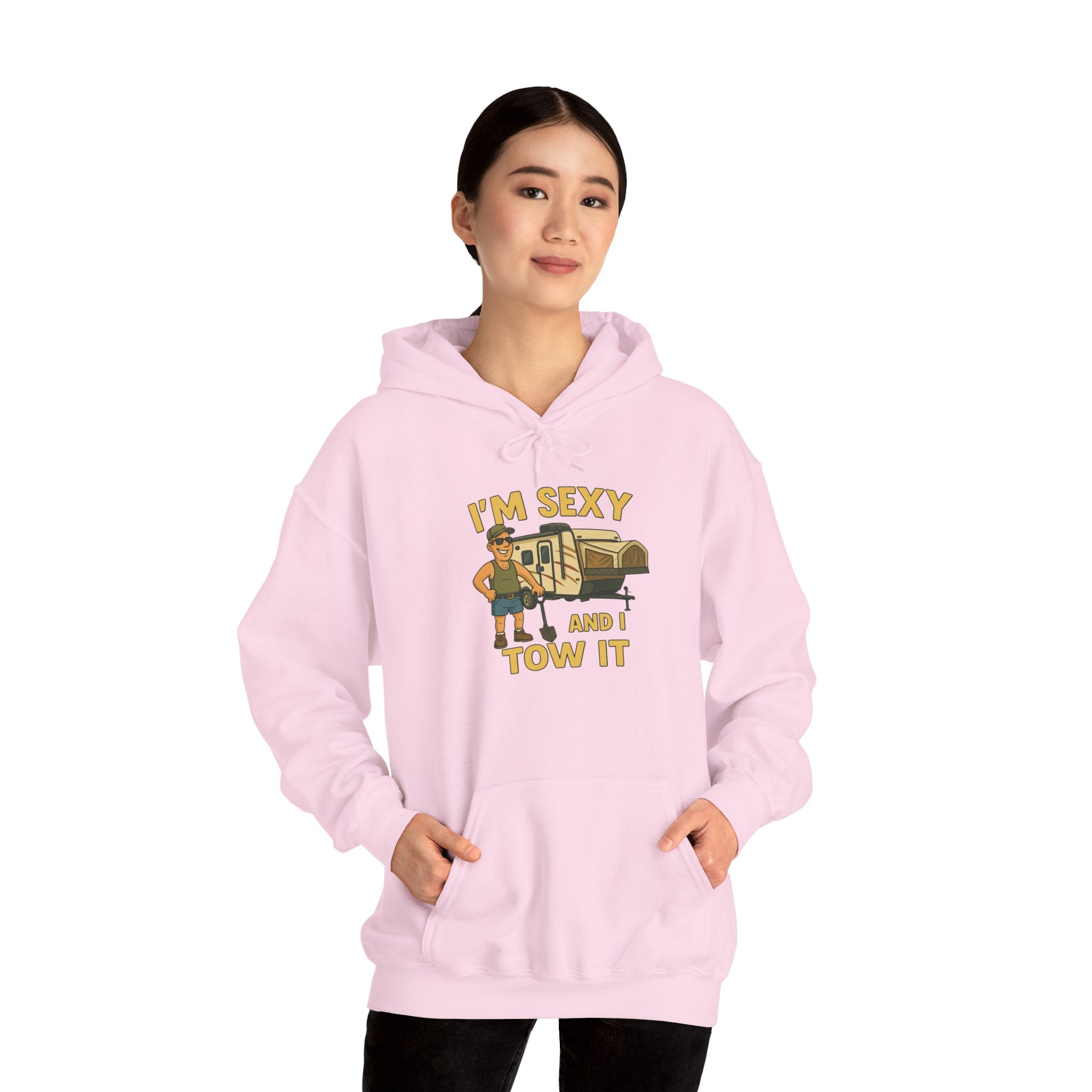Funny Tow Truck Hoodie, Unisex Heavy Blend Sweatshirt, Gifts for Towing Enthusiasts, Quirky Casual Wear, Humor Apparel, Birthday Gift