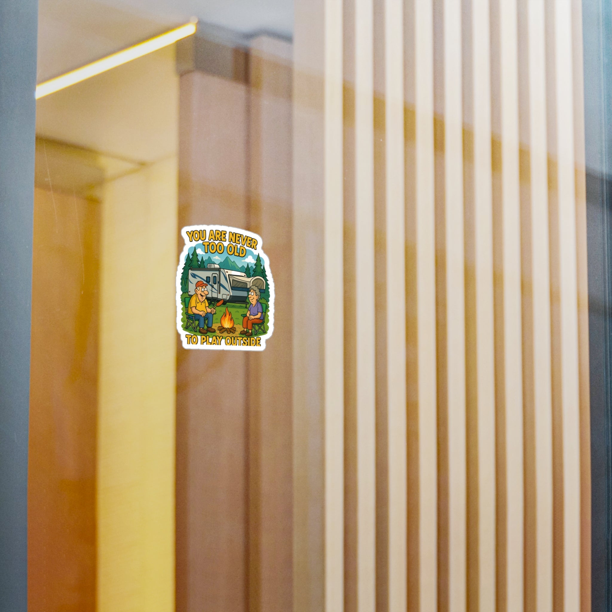 Outdoor Adventure Vinyl Decal - "You Are Never Too Old to Play Outside"