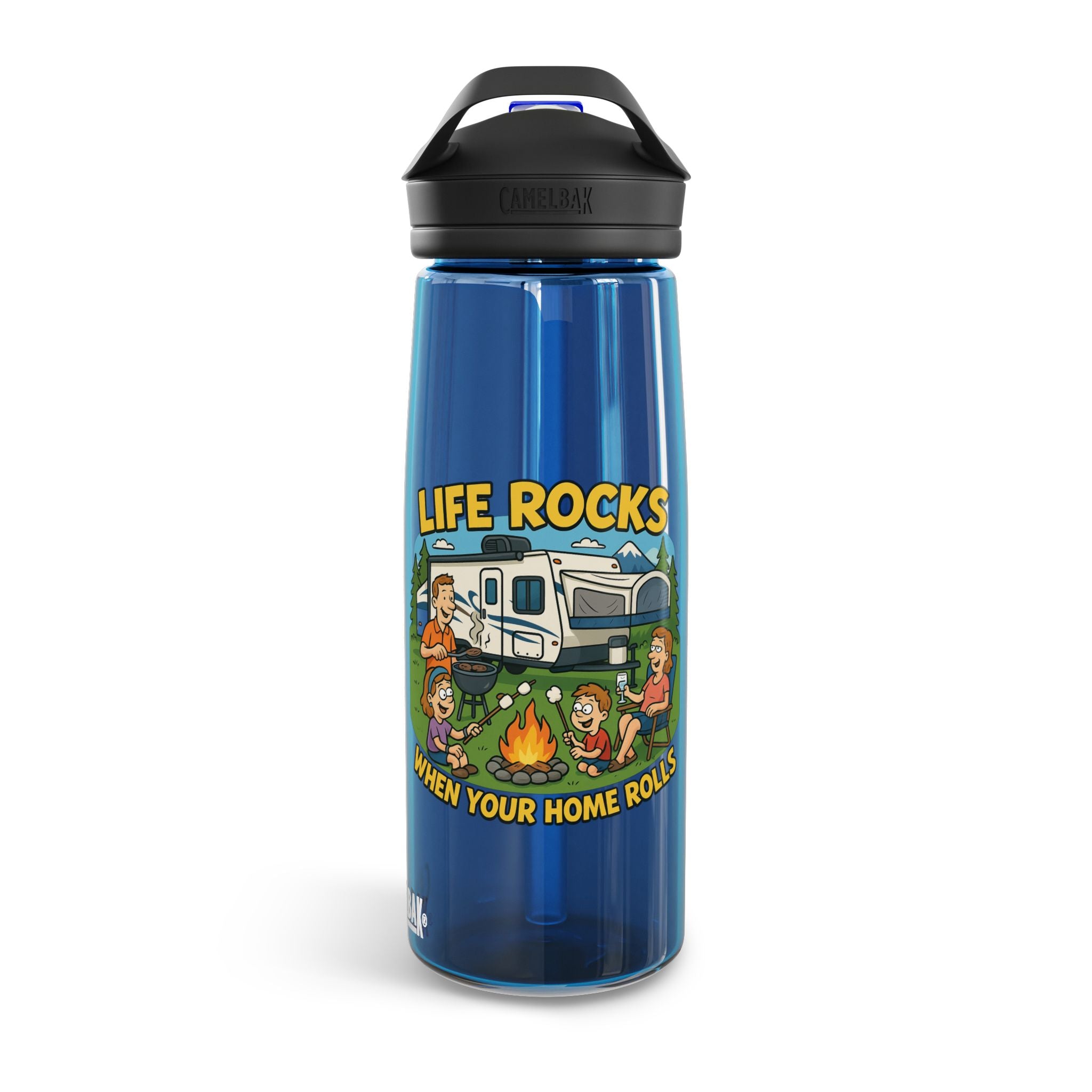 Camping Water Bottle with Life Rocks Design, Adventure Hydration, RV Lover Gift, Outdoorsy Water Bottle, Eco-Friendly Travel Gear