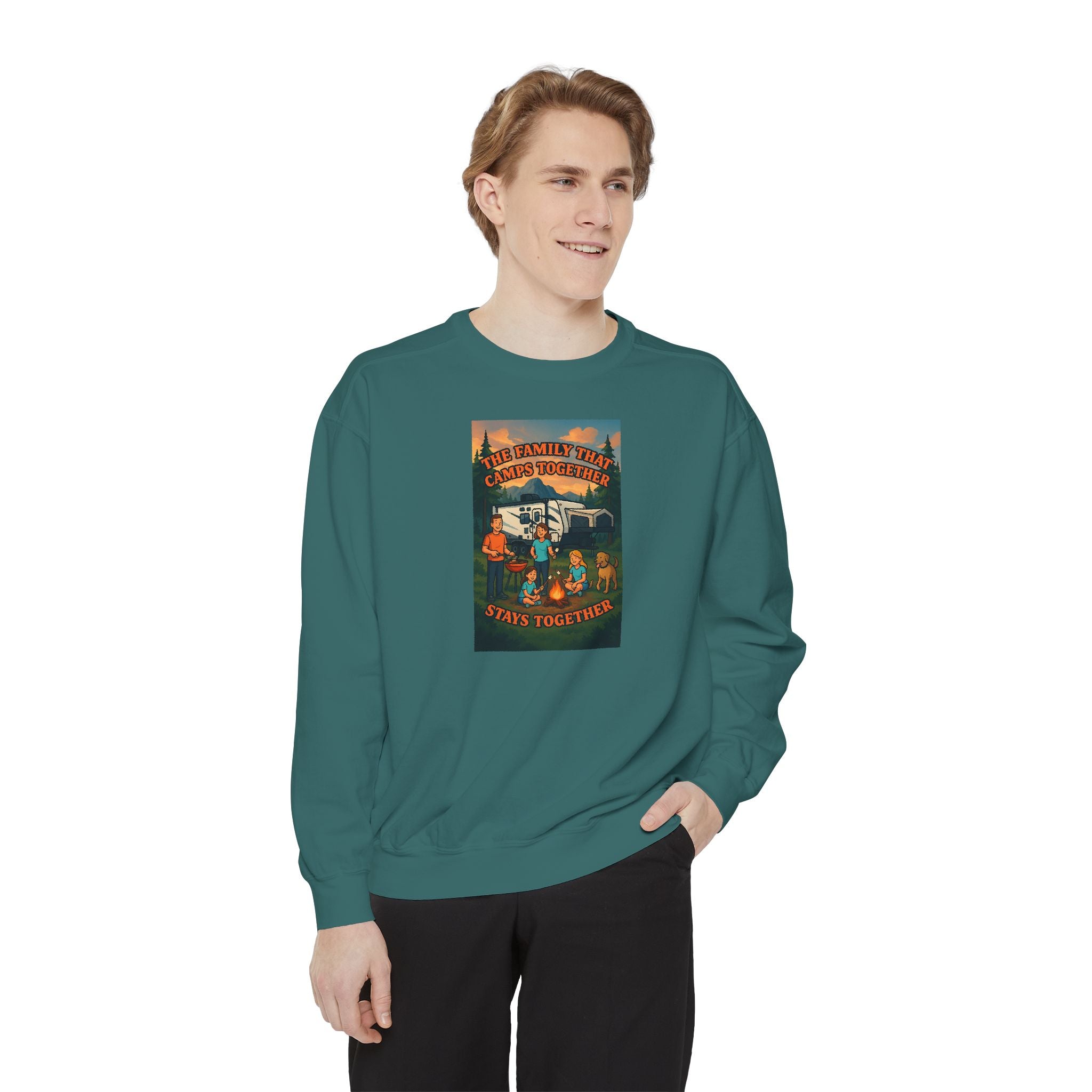 Cozy Unisex Garment-Dyed Sweatshirt with Retro Design, Perfect for Relaxing, Gift for Friends, Casual Wear, Fall Fashion, Warm Layer