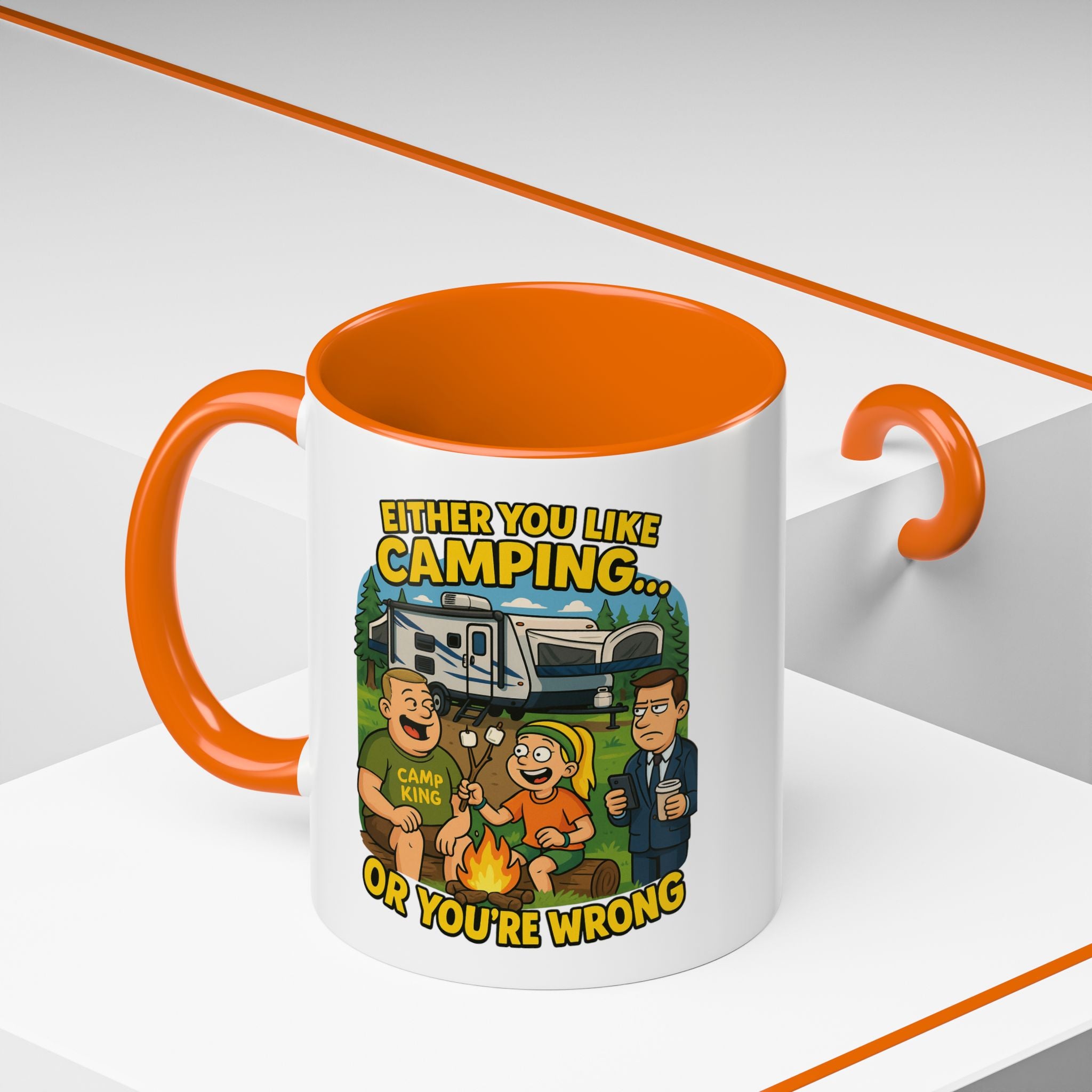Camping Lovers Accent Coffee Mug - 11 or 15oz - Humorous Gift for Outdoor Enthusiasts