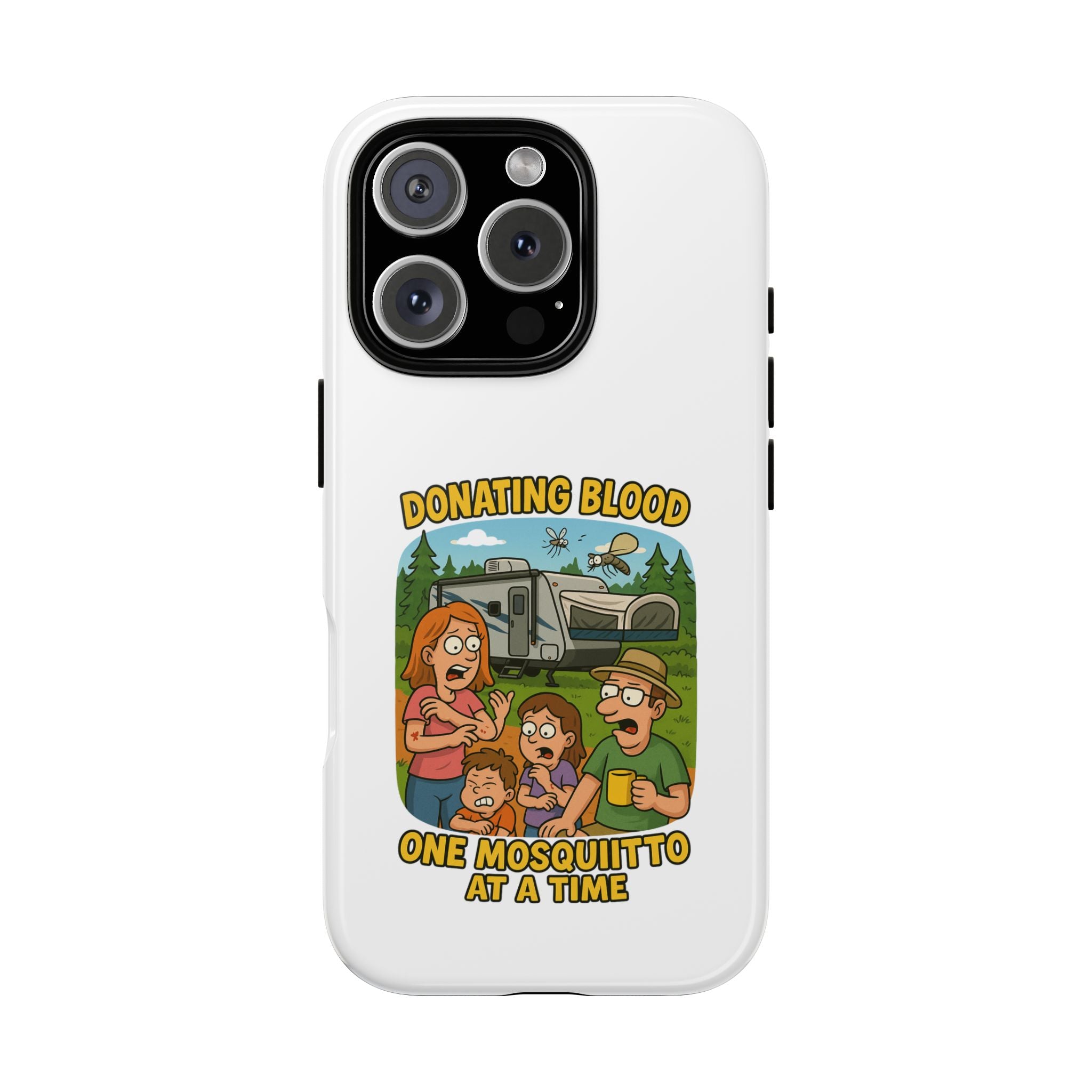 Humorous Phone Case - Donating Blood Mosquito Design, Funny Gift for Nurses, Outdoor Lovers, Eco-Friendly Gift, Summer Fun