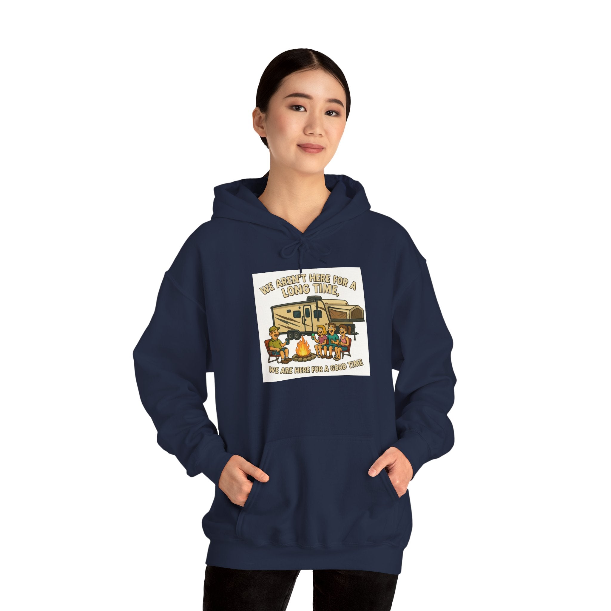 Adventure Awaits Graphic Hoodie - We aren't here for a long time, we are here for a good time
