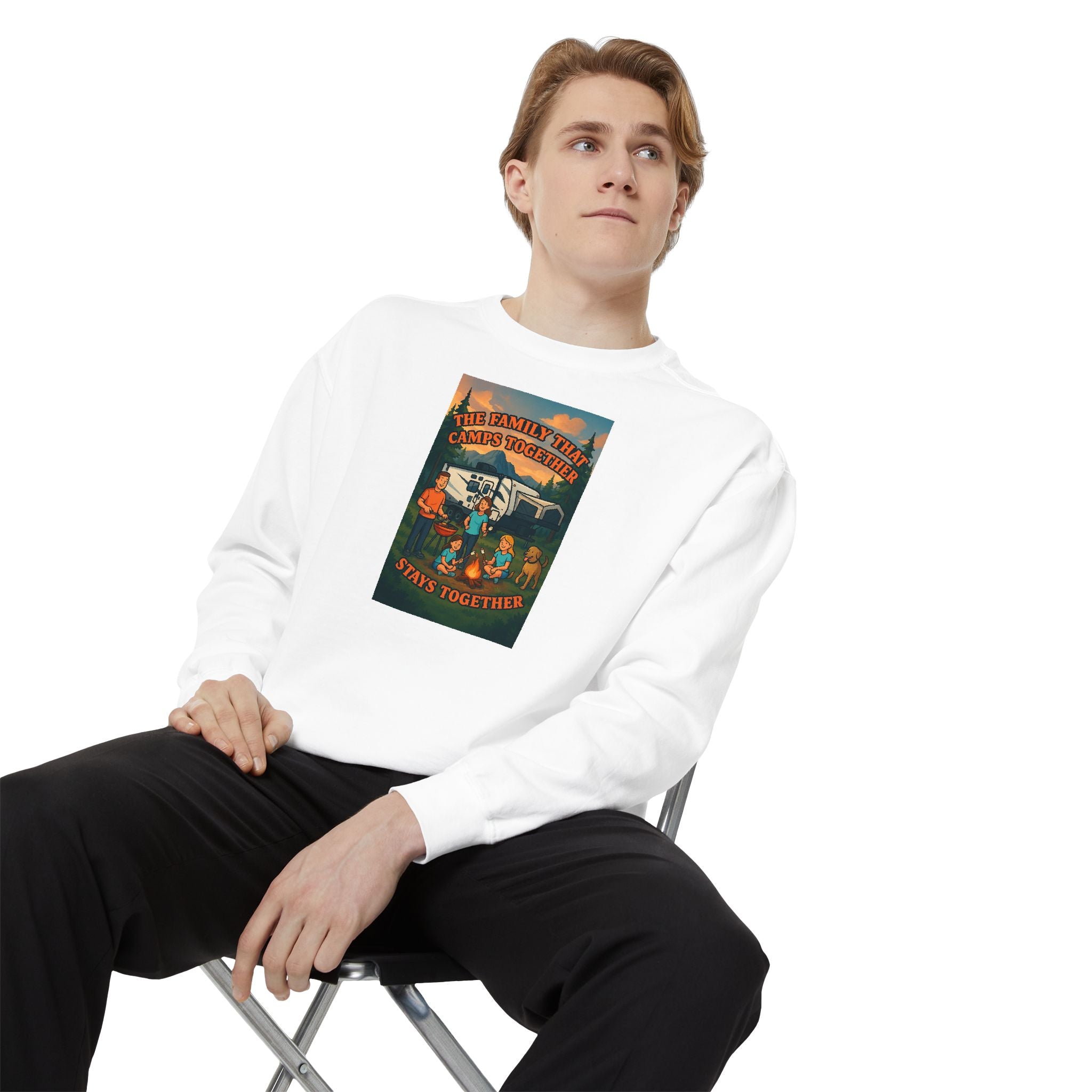 Cozy Unisex Garment-Dyed Sweatshirt with Retro Design, Perfect for Relaxing, Gift for Friends, Casual Wear, Fall Fashion, Warm Layer