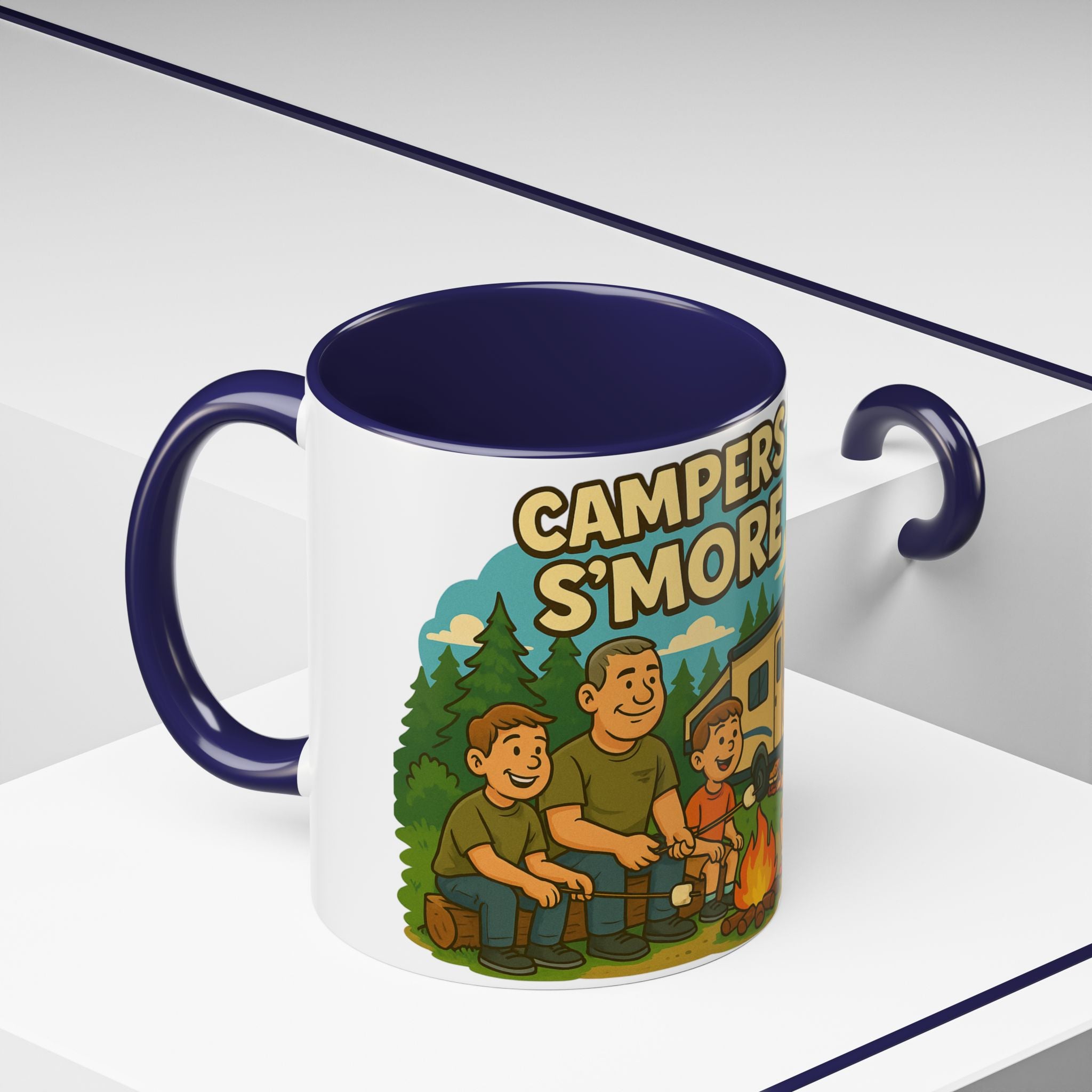 Campfire Adventure Mug - 'Campers Have S'more Fun', Outdoor Coffee Cup for Camping Lovers, Gifts for Nature Enthusiasts, S'mores Jokes
