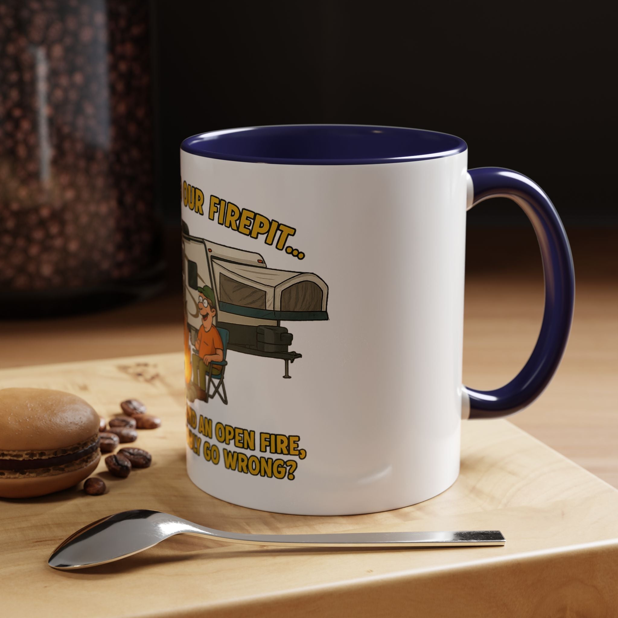 Cozy Firepit Mug | Ideal for Camping Lovers, Humorous Coffee Gifts, Outdoor Gatherings, Funny Kitchen Decor, Welcome Party Accessories