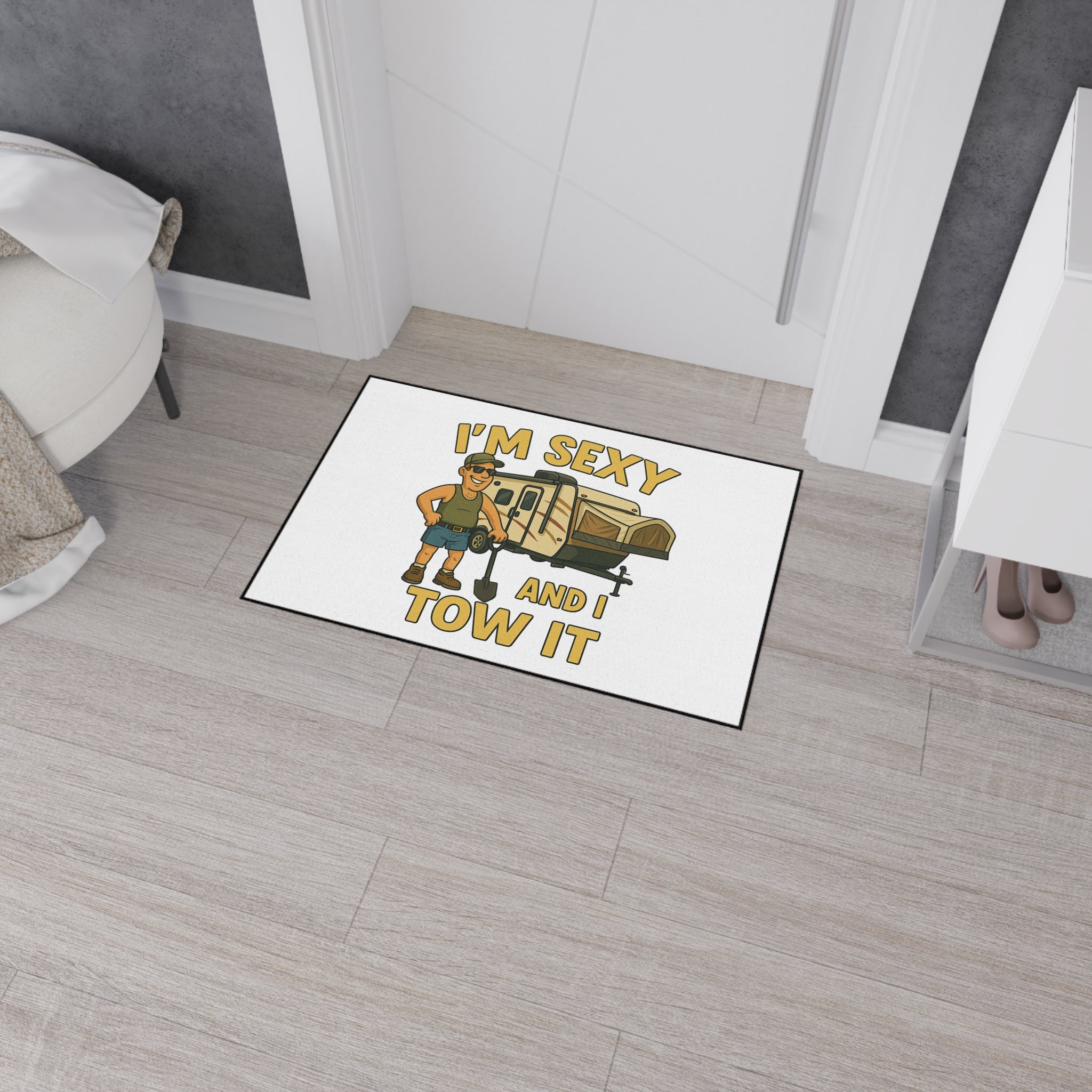RV Themed Heavy Duty Floor Mat - Funny Camper Decor, Outdoor Rug, Farmhouse Welcome Mat, Camping Gift, Travel Vibes