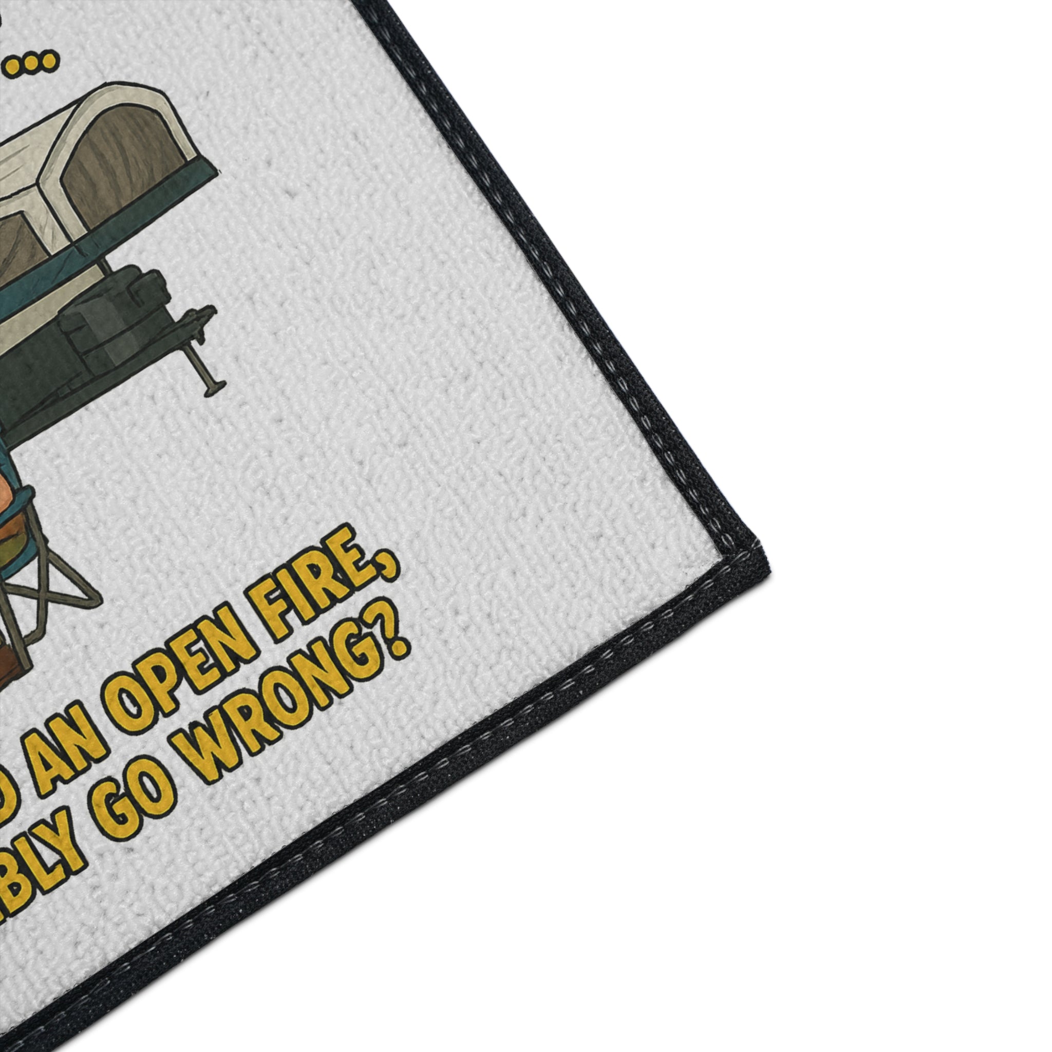 Camping Humor Floor Mat, Welcome to Our Firepit Mat, Outdoor Rug, Camping Decor, Funny Doormat, RV Accessories