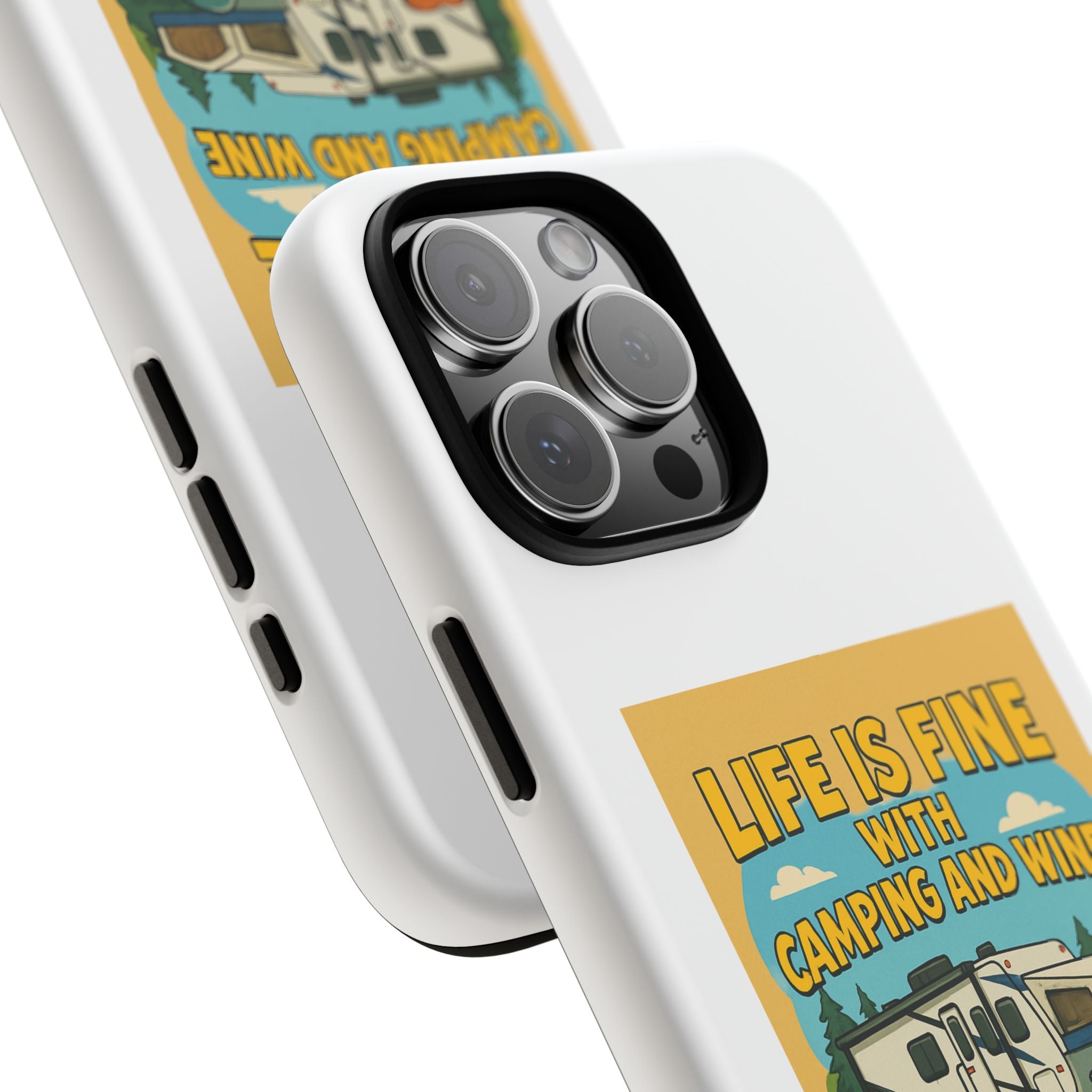 Camping & Wine Phone Case, Outdoor Adventure Accessory, Fun Gift for Campers, Summer Travel Essential, RV Lover Present