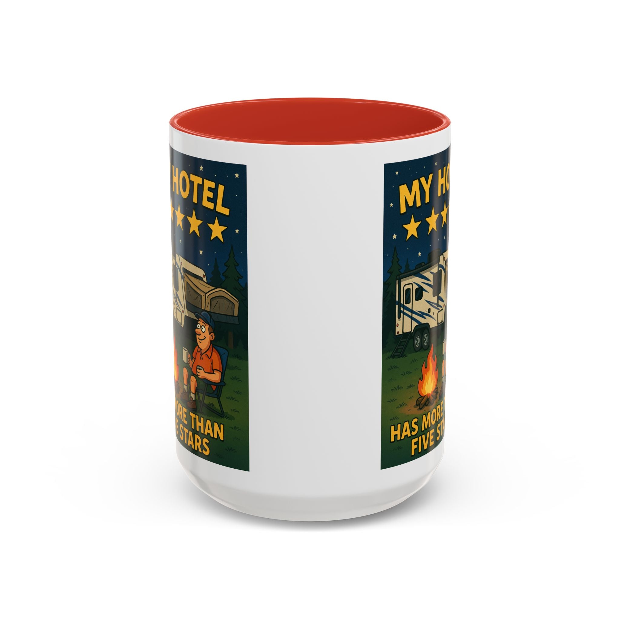 Camping-Themed Accent Coffee Mug | Perfect for RV Lovers, Campers, Travelers, Cozy Nights, Outdoor Adventures, Unique Gift Ideas