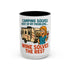 Camping Coffee Mug - Wine Solves the Rest - Fun Camper Mug for Nature Lovers, Gift for Adventurers, Travel Mug, Coffee Lover's Gift