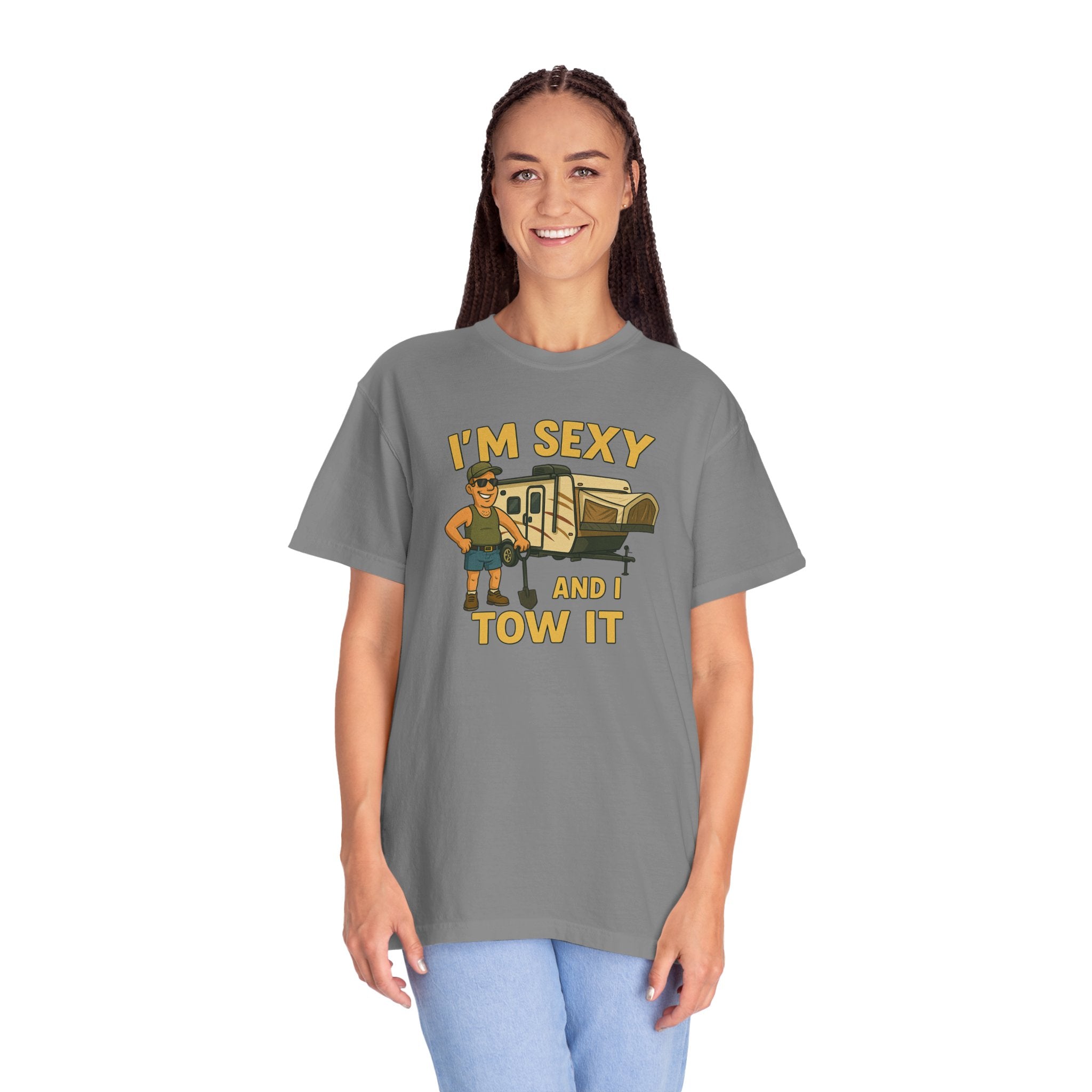 Playful Camping T-Shirt, I'm Sexy and I Tow It Tee, Unisex Outdoor Shirt, Funny Gift for RV Lovers, Travel T-Shirt, Casual Summer Wear