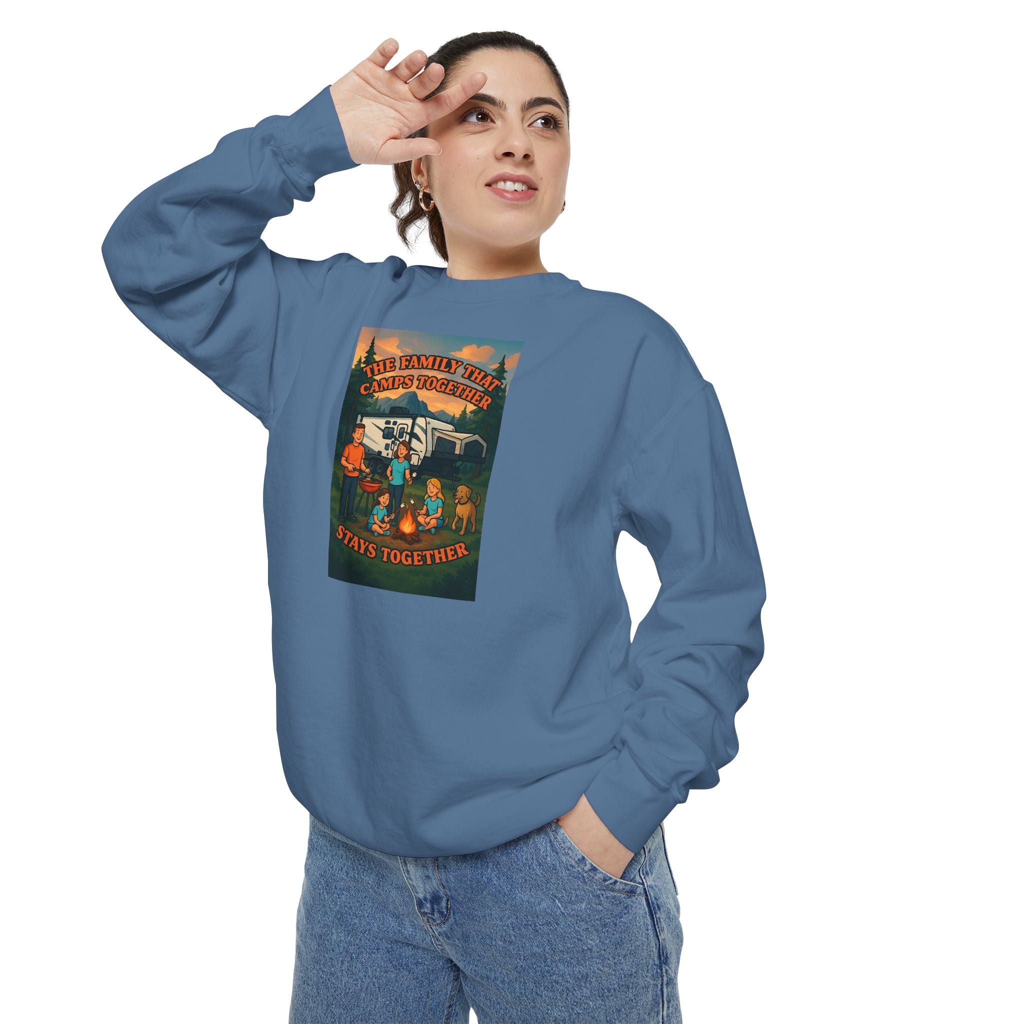 Cozy Unisex Garment-Dyed Sweatshirt with Retro Design, Perfect for Relaxing, Gift for Friends, Casual Wear, Fall Fashion, Warm Layer