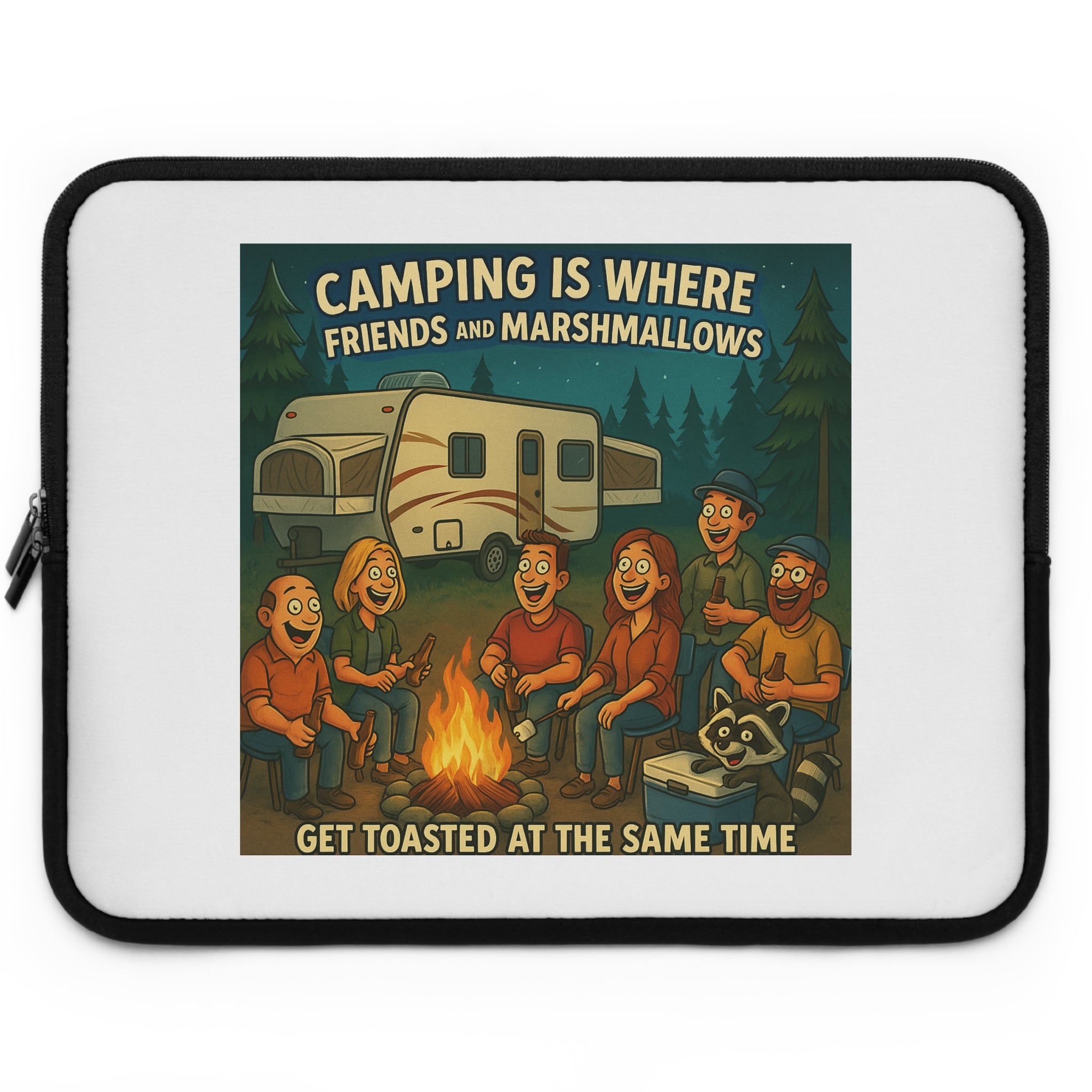 Camping-Themed Laptop Sleeve, Perfect for Nature Lovers, Get Toasted at the Same Time, Ideal Gift for Campers, Outdoor Enthusiasts, [...]