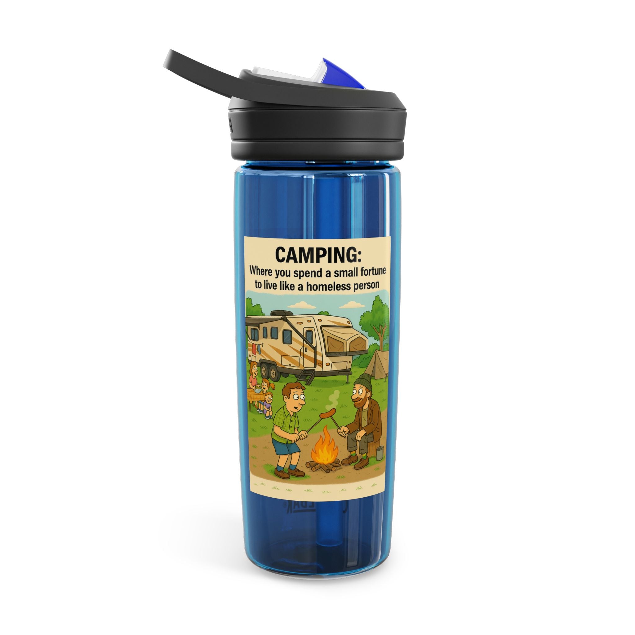 Camping Water Bottle, Funny Outdoor Gift, Hiking Hydration, Adventure Accessory, Eco-friendly Drinkware