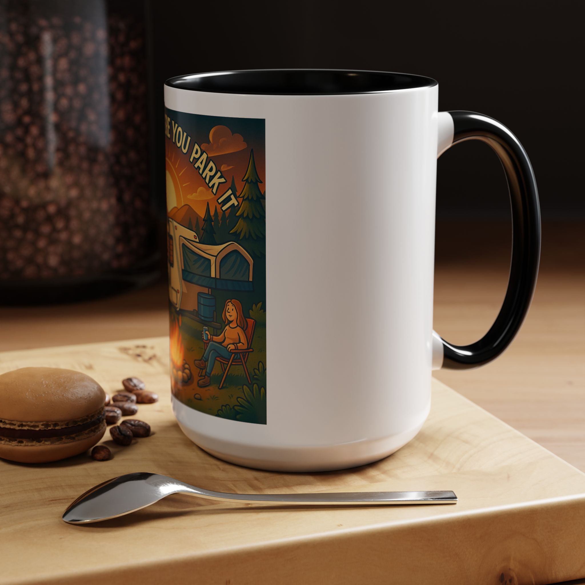 Camping Coffee Mug, Home is Where You Park It, RV Life Mug, Adventure Gift, Outdoor Enthusiast Drinkware