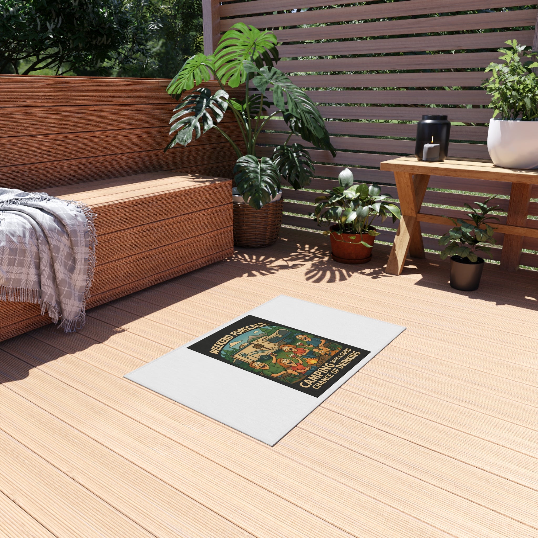 Camping Outdoor Rug with Fun Design, Picnic Mat, Patio Decor, Boho Style, Home & Garden Gift