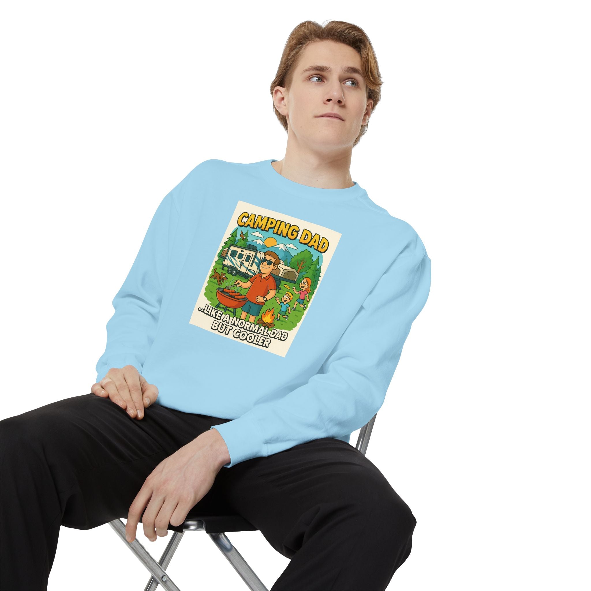 Camping Dad Unisex Garment-Dyed Sweatshirt
