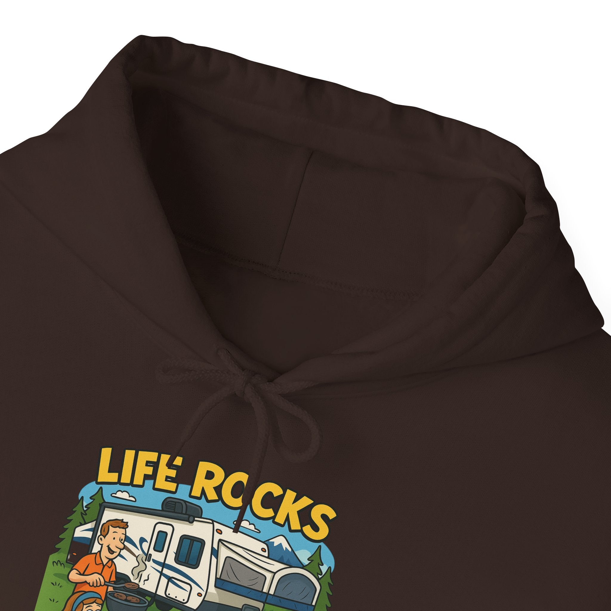 Campfire Adventure Hoodie with Retro Design, Cozy Gift for Outdoor Lovers, Perfect for Camping, Road Trips, and Casual Wear
