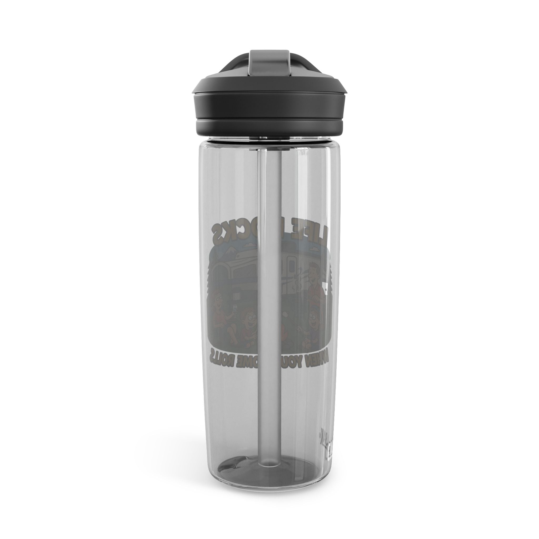 Camping Water Bottle with Life Rocks Design, Adventure Hydration, RV Lover Gift, Outdoorsy Water Bottle, Eco-Friendly Travel Gear