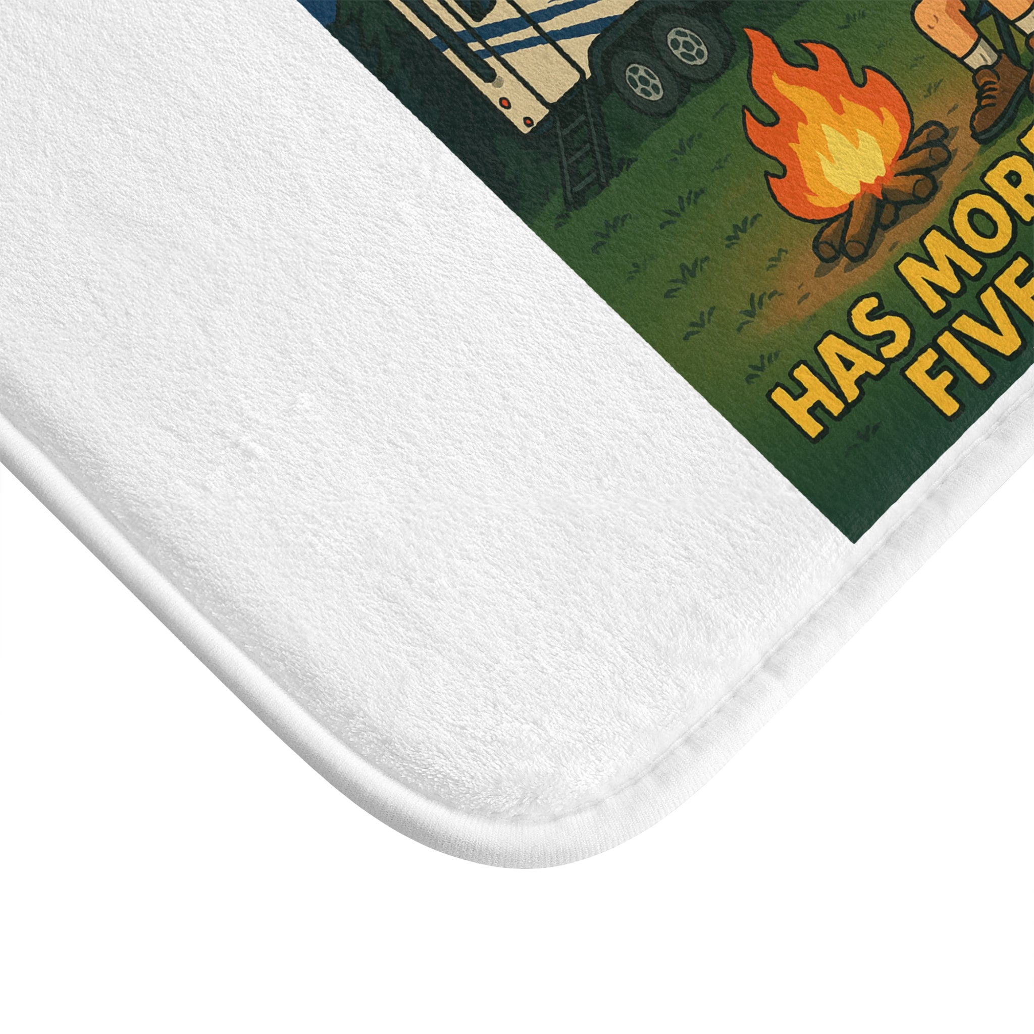 Camping-Themed Bath Mat, My Hotel Has More than Five Stars, RV Decor, Outdoor Lover Gift, Bathroom Rug, Camping Accessories